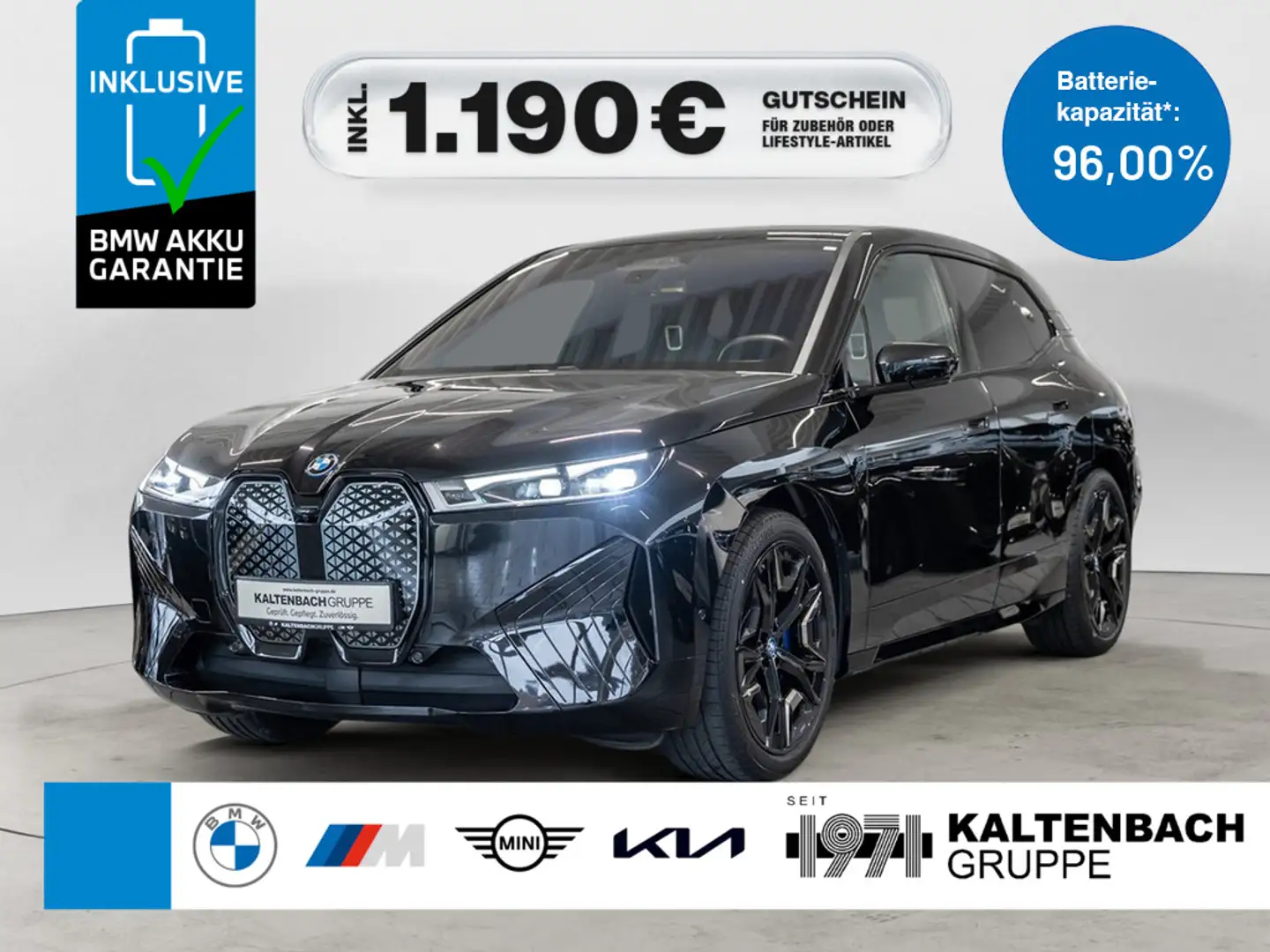 BMW iX xDrive 40 Sport AHK 360° LASER HUD ACC H/K Schwarz - 1