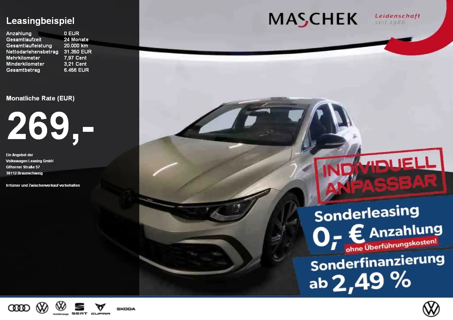 Volkswagen Golf GTI 2.0 TSI DSG Matrix DCC Standh Black Rear View Silber - 1