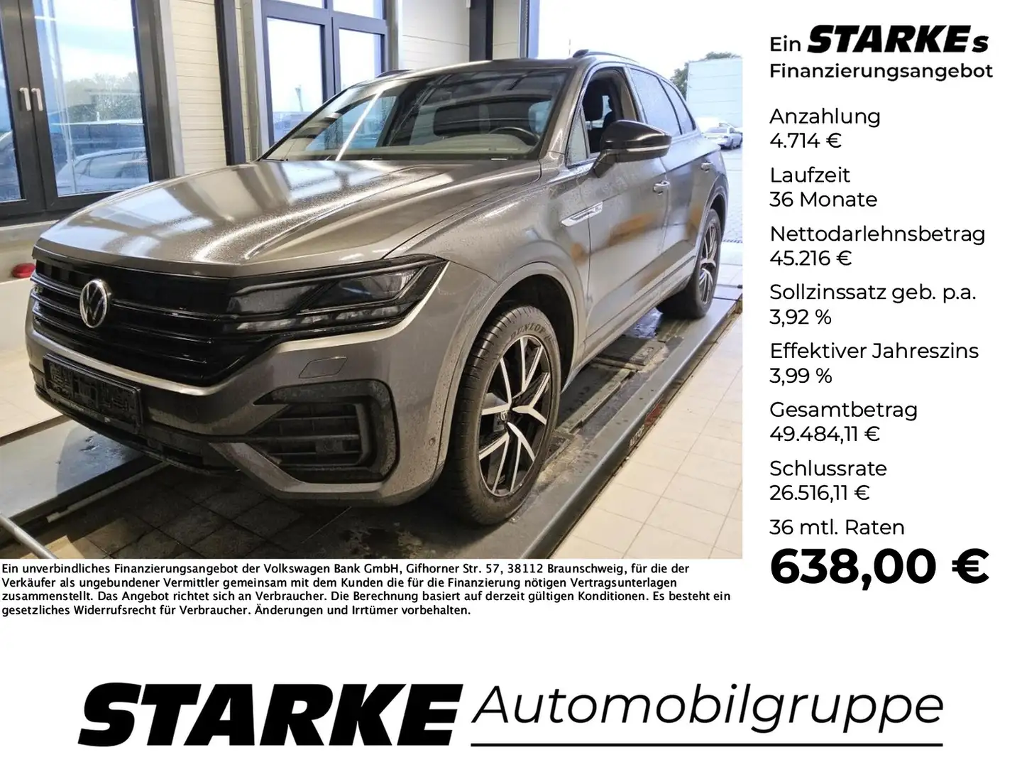 Volkswagen Touareg 3.0 TDI 4M R-Line Black Style Grijs - 1