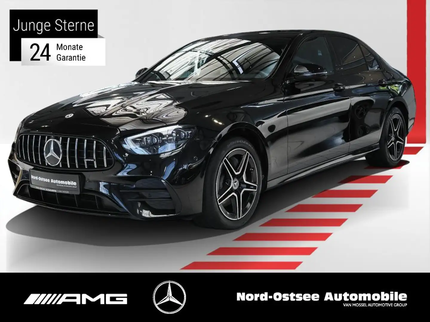 Mercedes-Benz E 300 d 4M AMG 360° AHK NIGHT BURMESTER SHD LED Zwart - 1