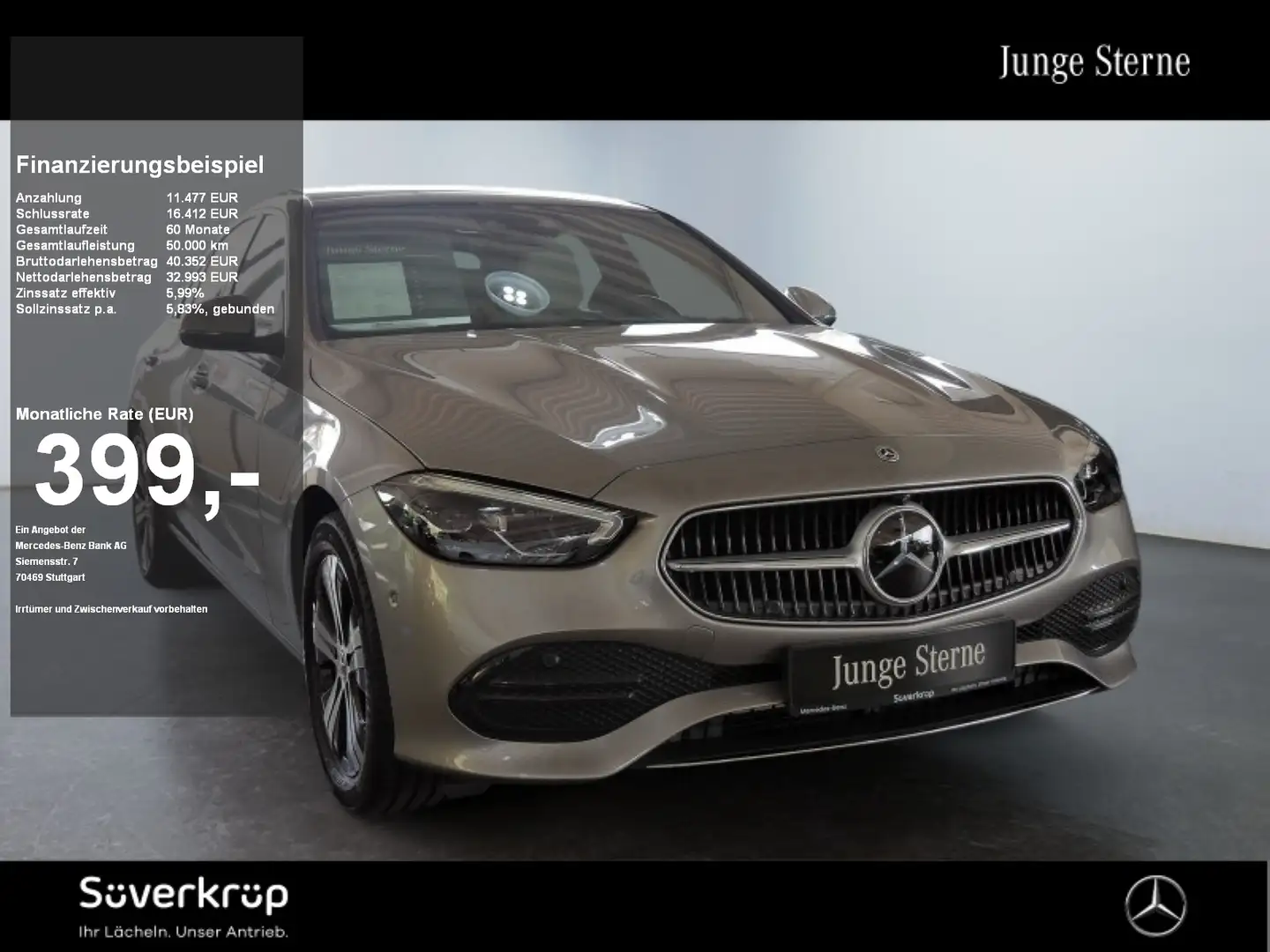 Mercedes-Benz C 400 e 4M BURM AVANTGARDE DISTR SPUR PANO AHK Argent - 1