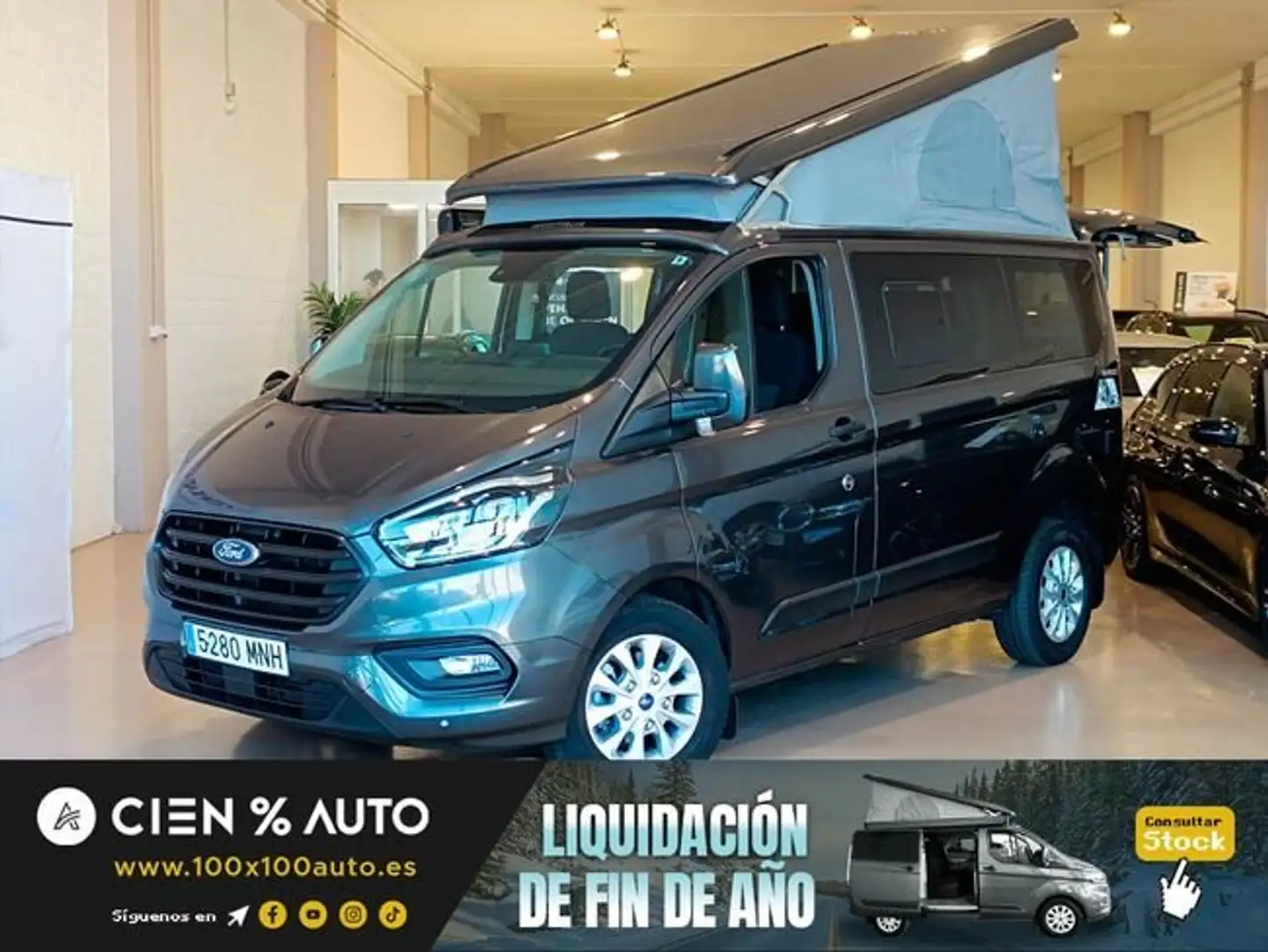 Ford Transit Custom FT 320 L2 Nugget Plus Trend EcoBlue Aut. 130 Gris - 1