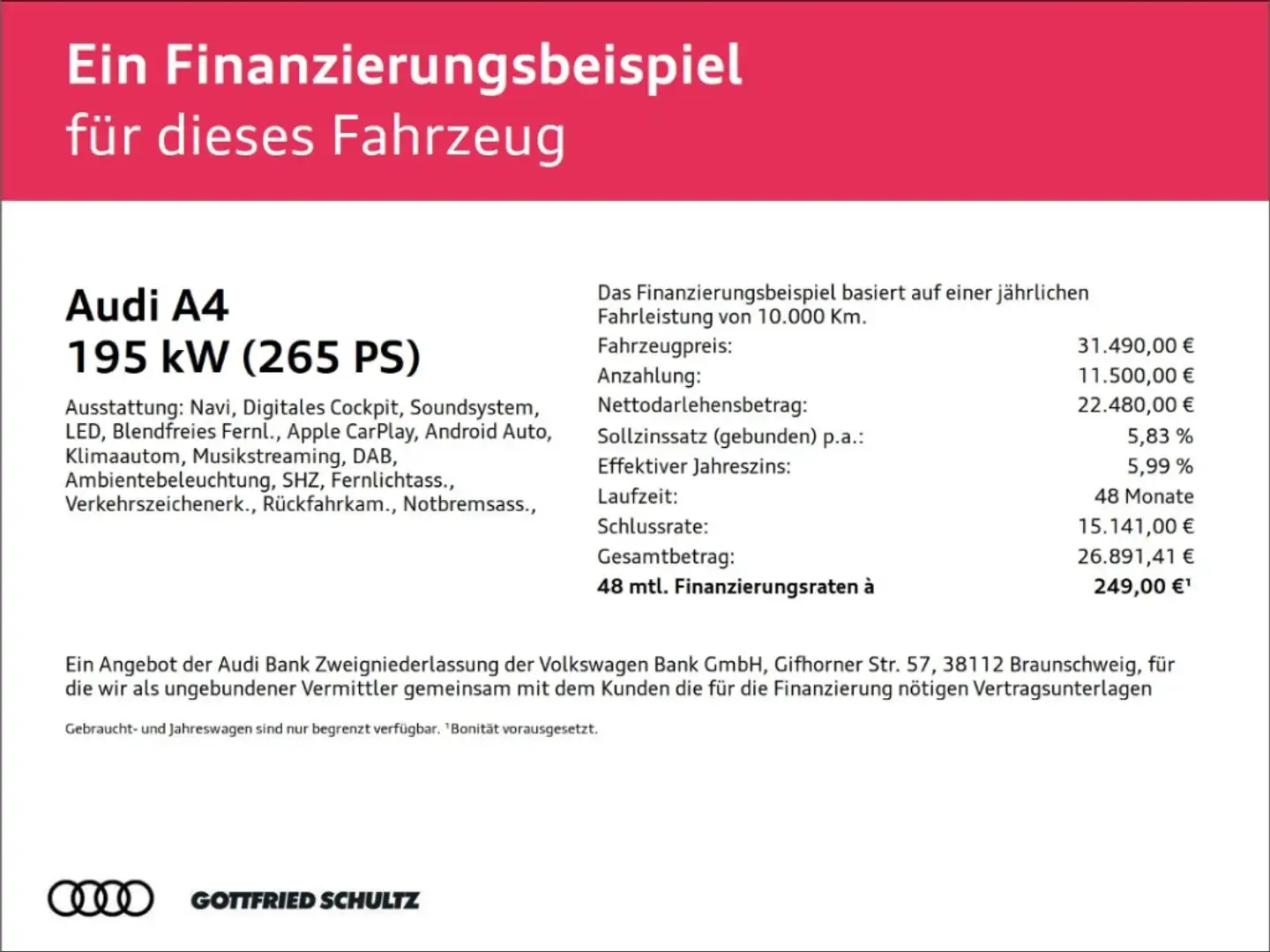 Audi A4 45 TFSI QUATTRO LED NAVI SHZ PDC LM ZV Noir - 2