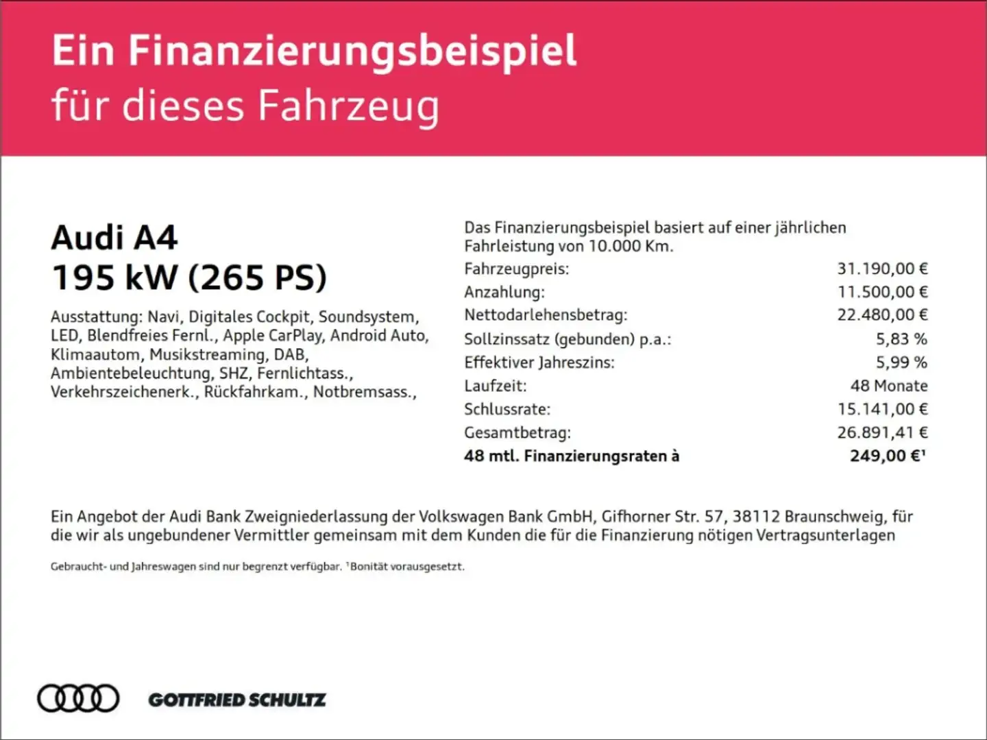 Audi A4 45 TFSI QUATTRO LED NAVI SHZ PDC LM ZV Noir - 2