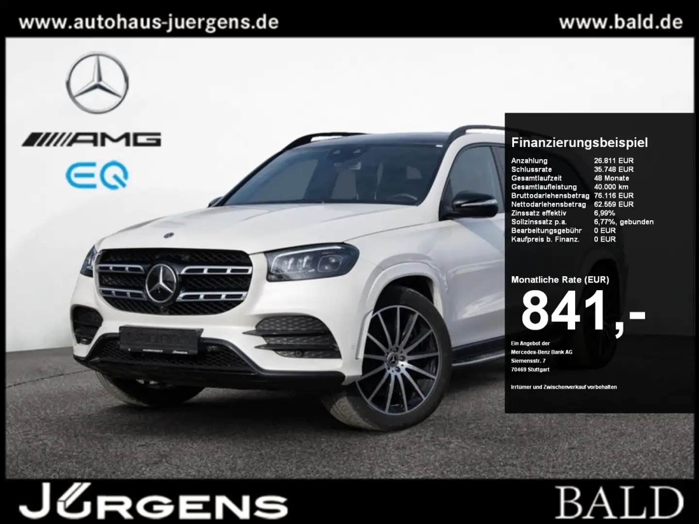 Mercedes-Benz GLS 450 4M AMG-Sport/Pano/Burm/HUD/Sitzklima/22" bijela - 1