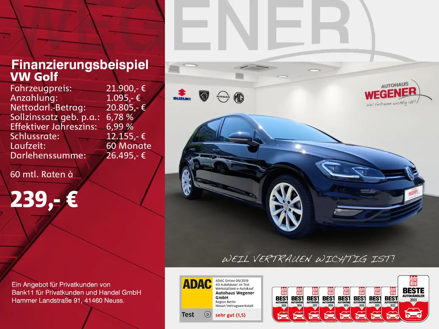 Volkswagen Golf GOLF TSI 1.5 Highline DSG LED Navi Pano Massage Schwarz - 2