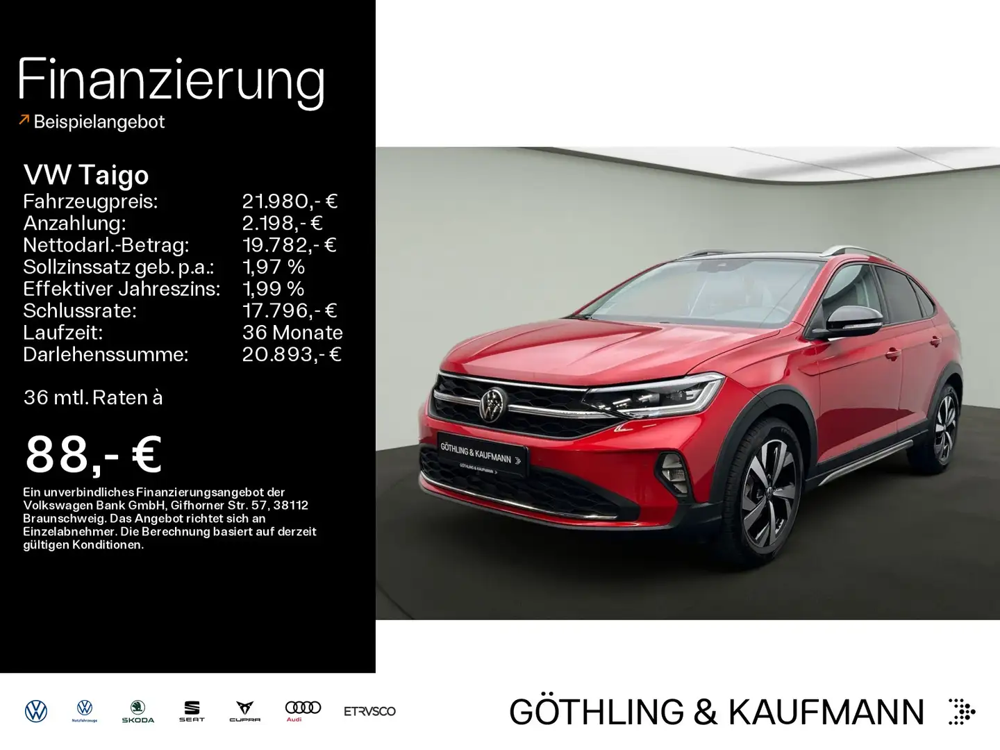 Volkswagen Taigo Style 1.0 TSI DSG*Navi*DAB+*ZVF*ACC*Climat Roşu - 1