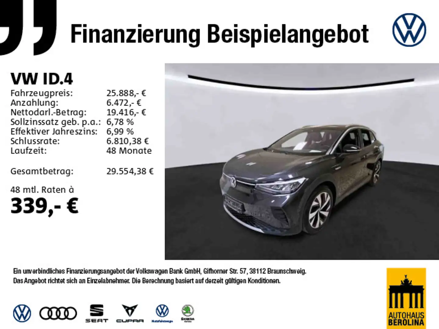 Volkswagen ID.4 Pro Performance *ACC*AHK*WärmeP*R-CAM*SHZ* Grau - 1