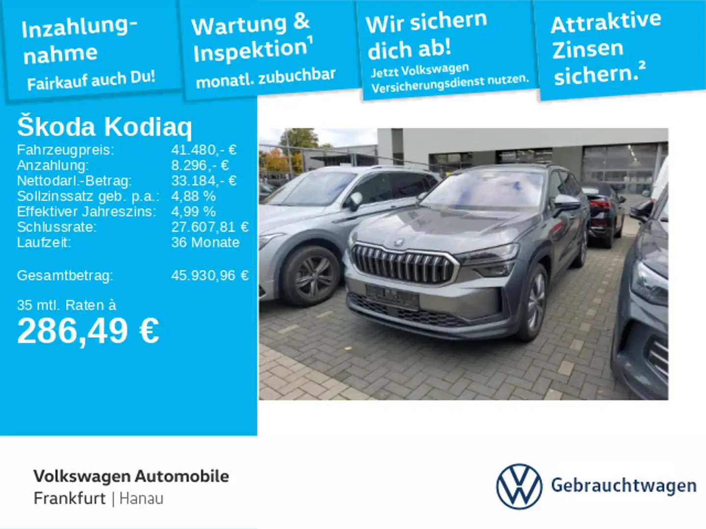 Skoda Kodiaq 2.0 TDI DSG Navi LED Grau - 1