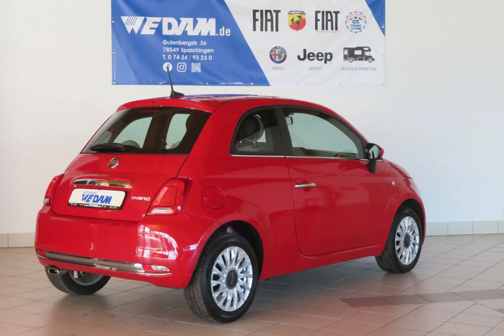Fiat 500 1.0 MildHybrid Dolcevita *Glasdach* Rood - 2
