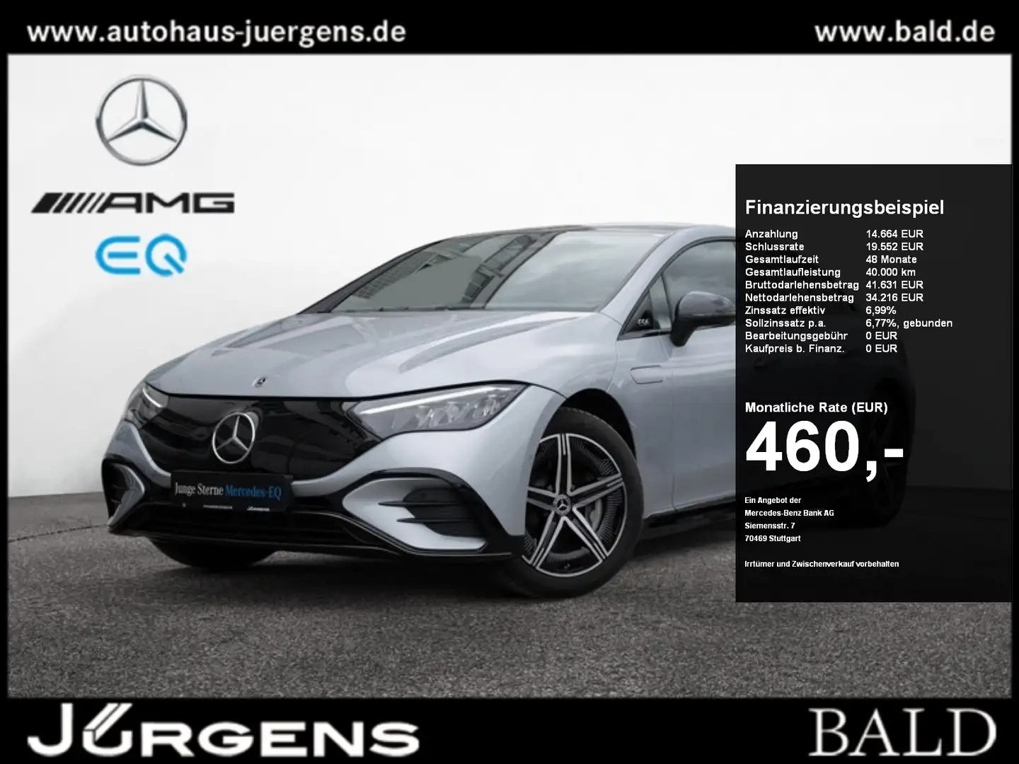 Mercedes-Benz EQE 300 AMG-Sport/LED/Kamera/Pano/HUD/Night/19" Срібний - 1