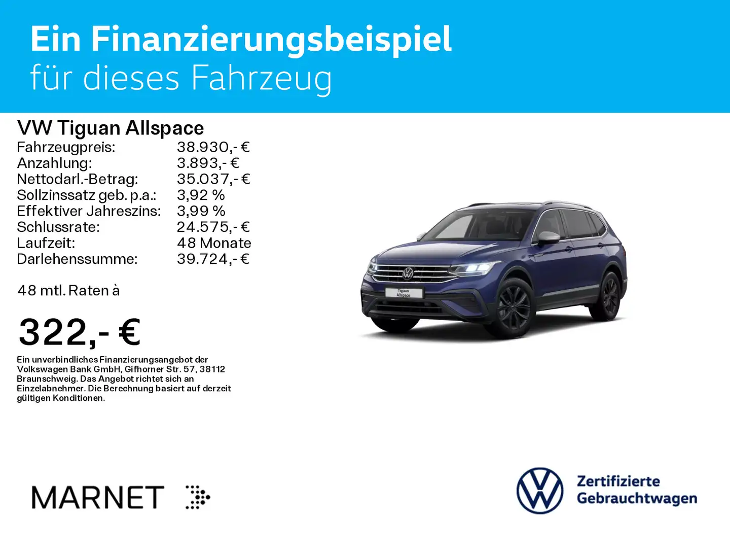 Volkswagen Tiguan Allspace 1.5 TSI DSG  MOVE*Navi*AHK*7-Sit Blau - 2
