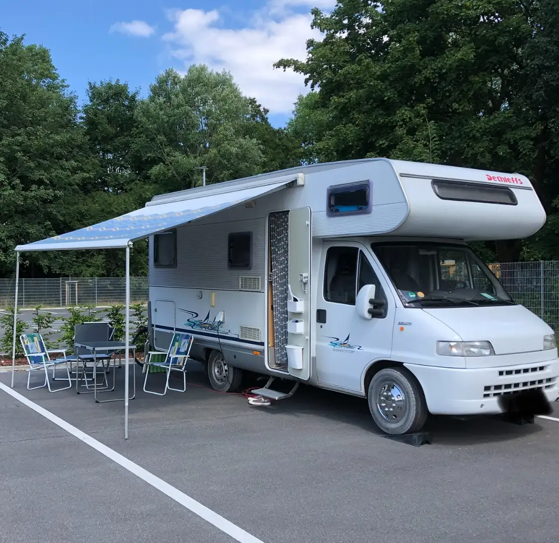 Caravans-Wohnm Dethleffs Ersprit 3,5 t Fiat Ducato Heckbett AHK Solar Kame Weiß - 1