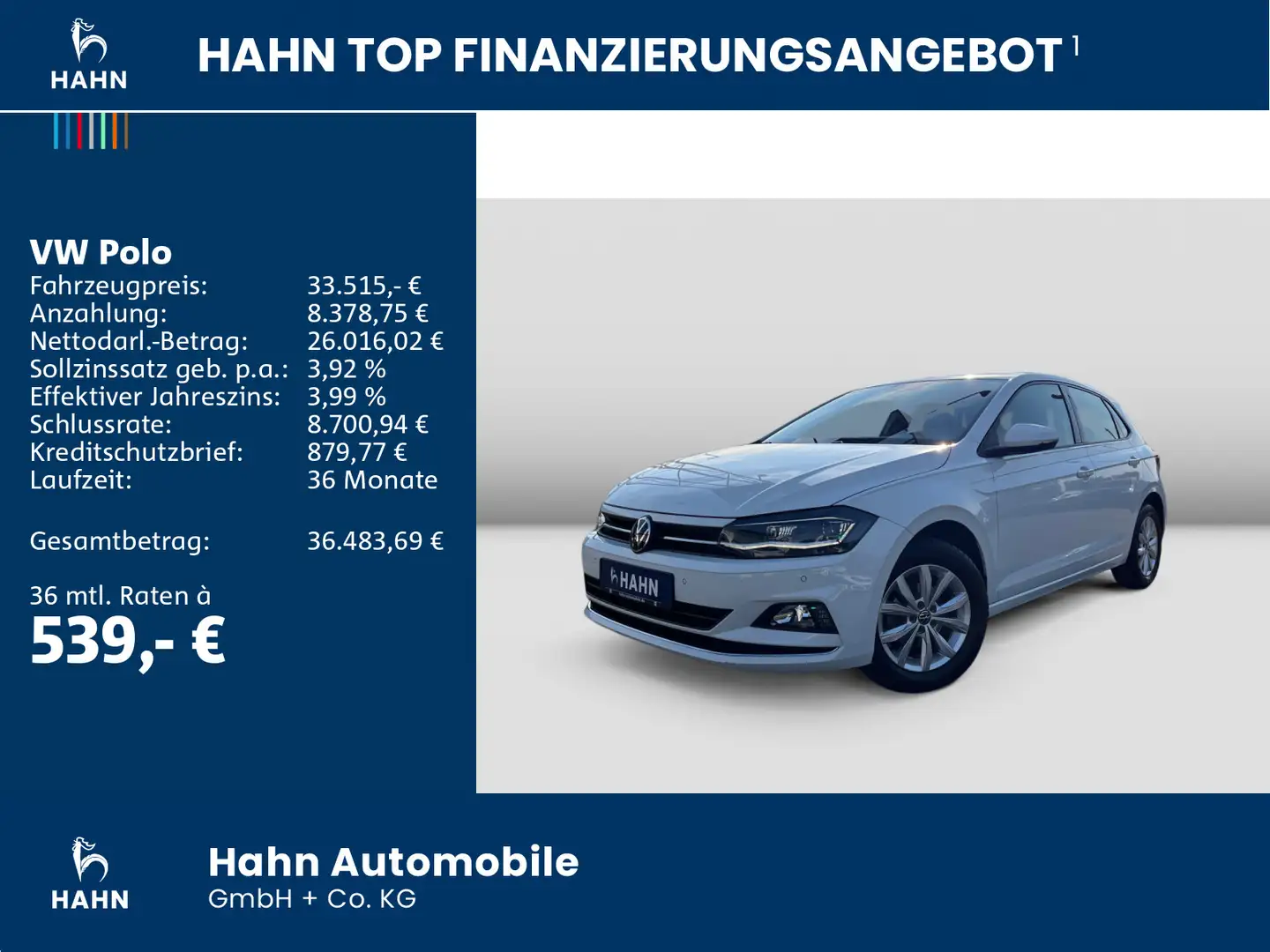 Volkswagen Polo 1.0TSI DSG Highline LED Navi ACC APP Sitzh Weiß - 2