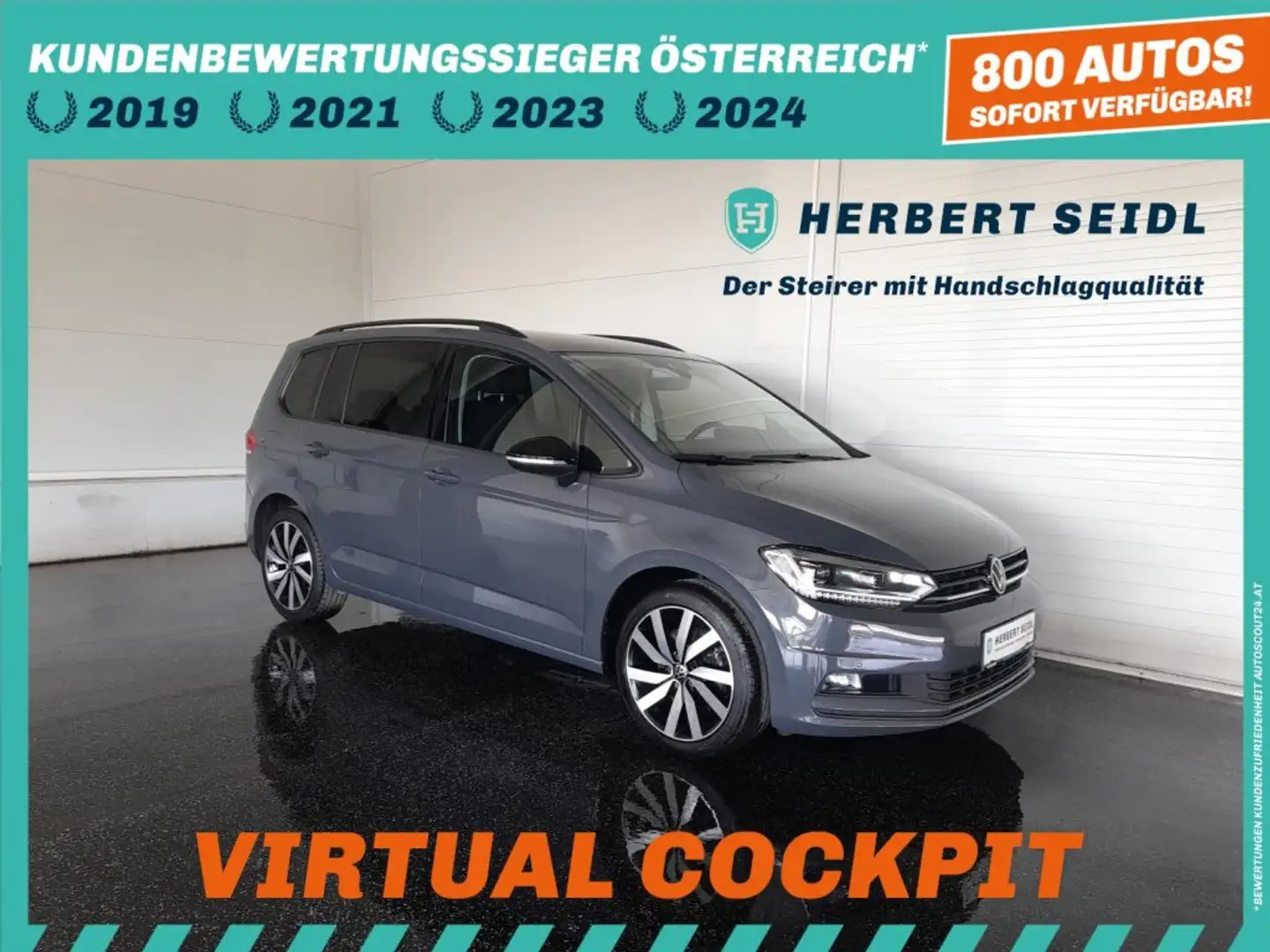 Volkswagen Touran HL "BLACK STYLE" 2,0 TDI DSG *18 ZOLL / VOLL-LED MIT FLA / VIRTUELL PRO / NAVI / ACC / SPORT MASSAGESITZ / KAMERA / E-KLA Grau - 1