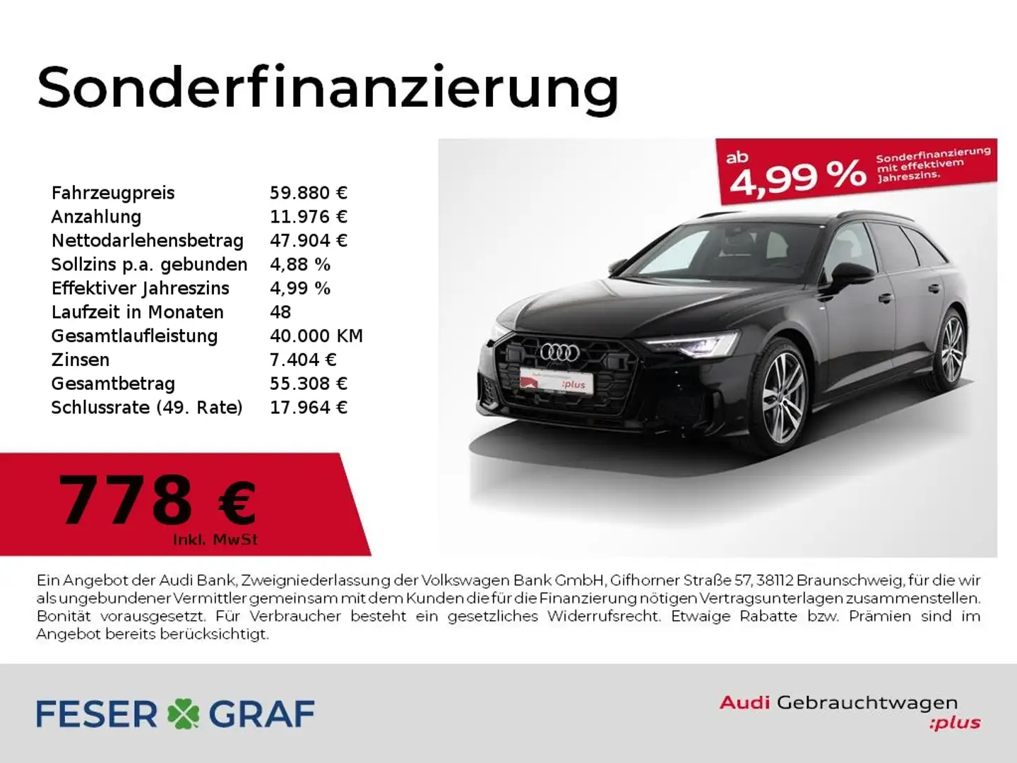 Audi A6 Avant S line 40 TDI AHK/ Pano./ matrix LED Schwarz - 1