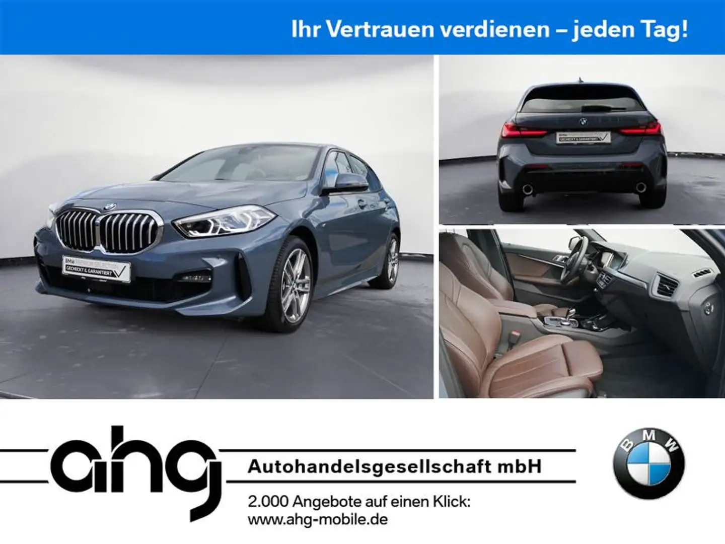 BMW 120 d M Sport Aut. Navi HiFi Komfortzugang Leder Gri - 1