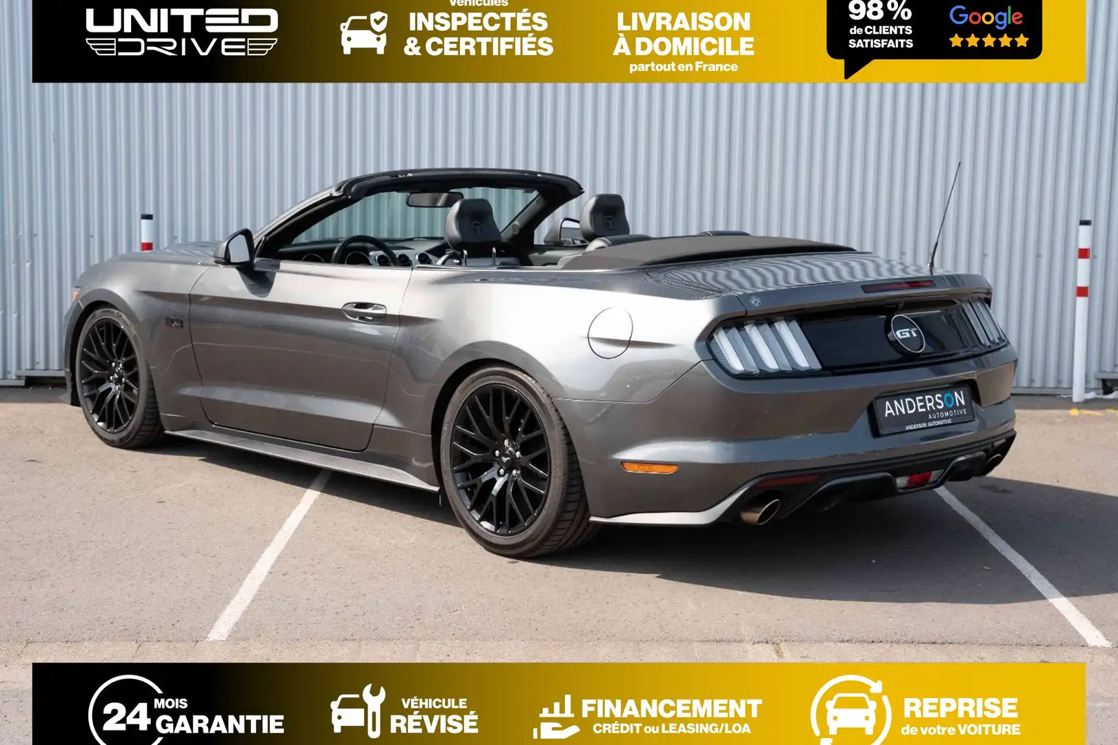 Ford Mustang Convertible V8 5.0 421 GT A Gris - 2
