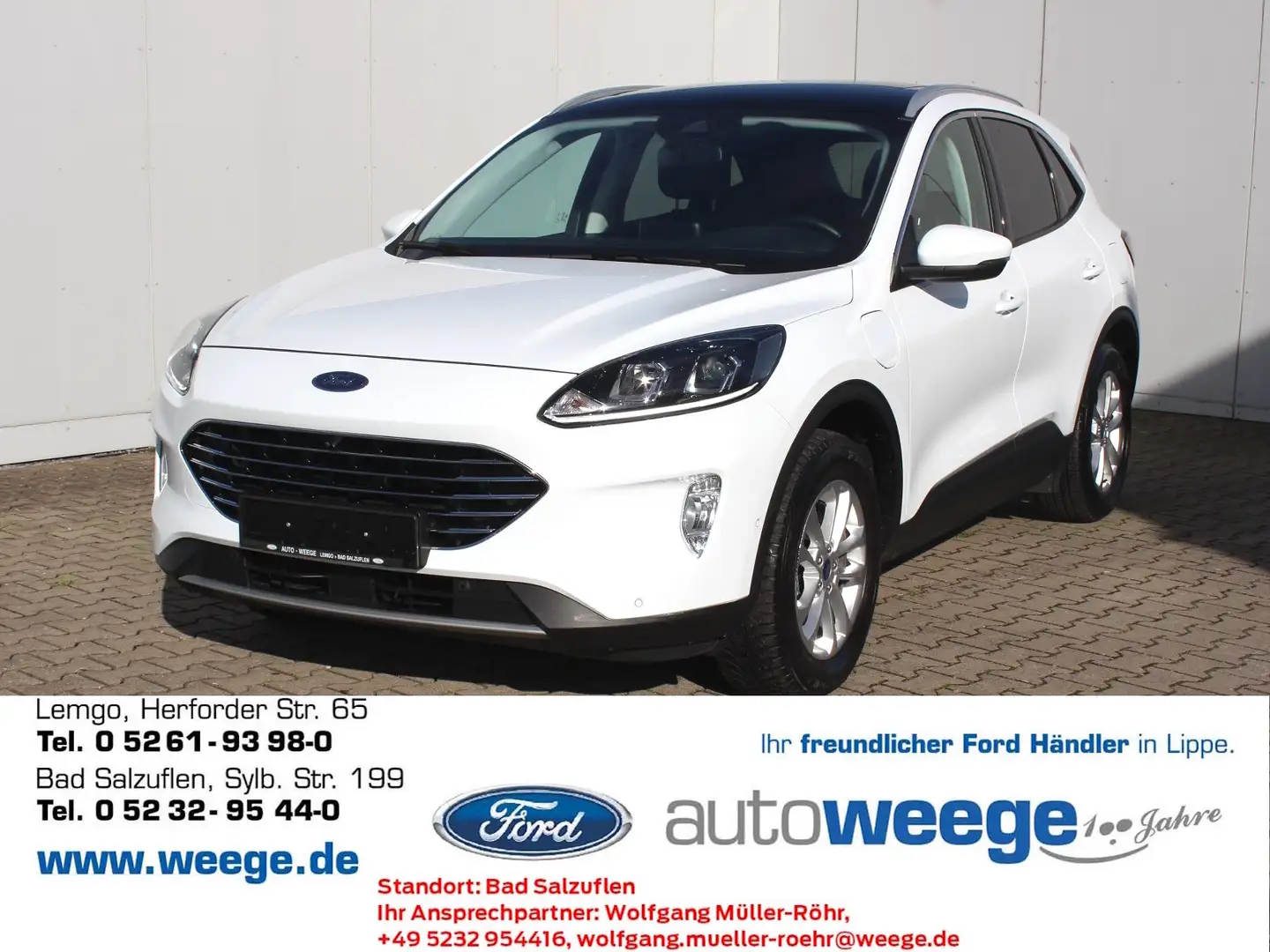 Ford Kuga Plug-In Hybrid Titanium 2,5 Duratec Blanc - 1