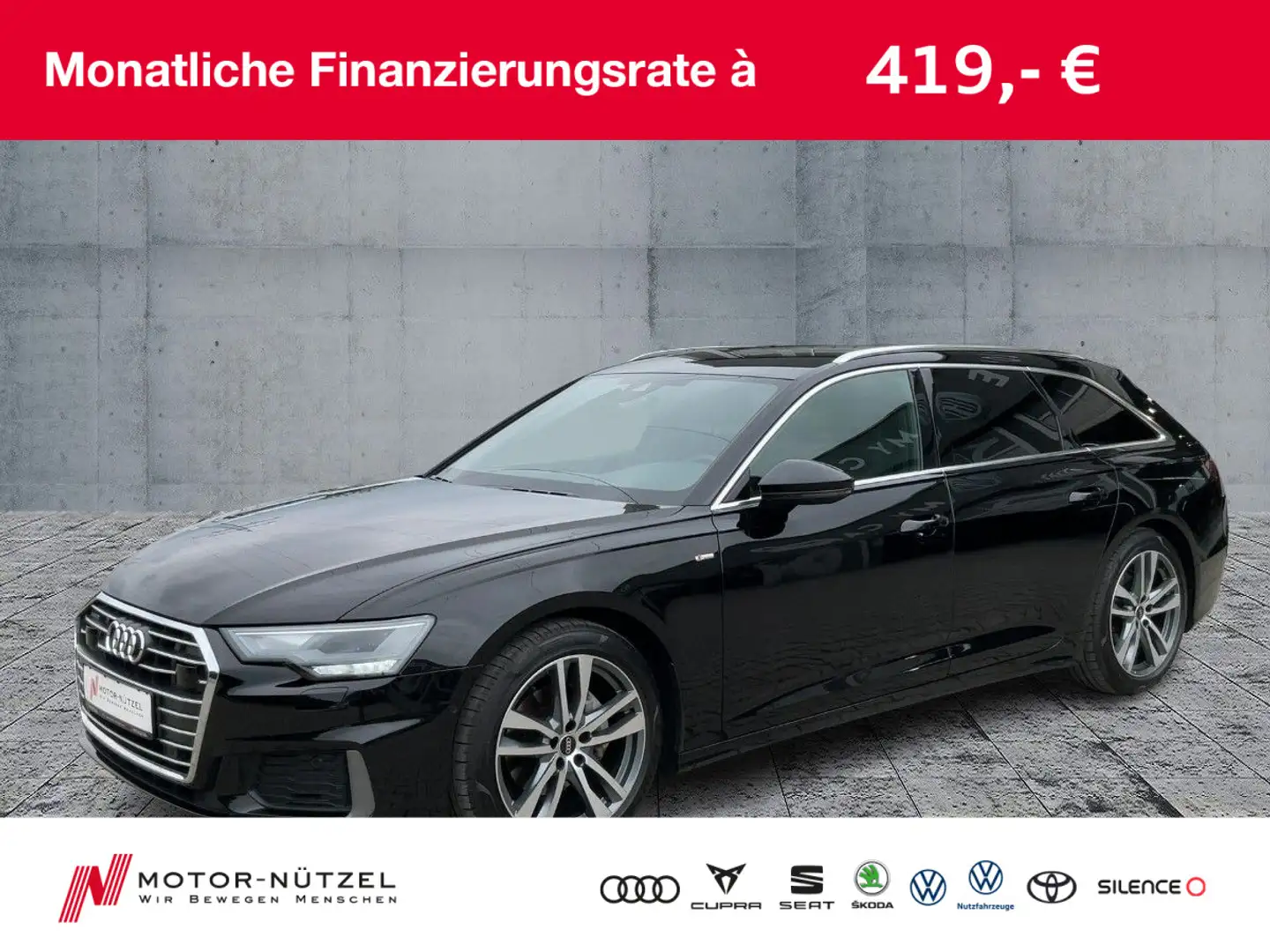 Audi A6 40 TDI QU S-TR S-LINE LED+NAVI+ACC+360° Schwarz - 1