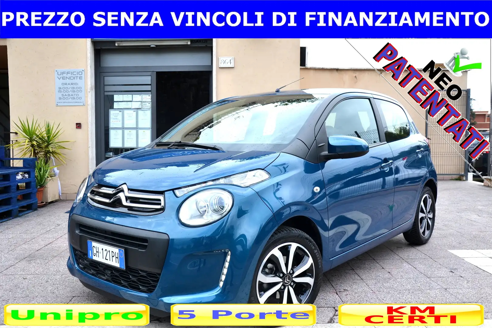 Citroen C1 1.0 VTi 72CV **PREZZO VERO**OK NEOPATENTATI** Blu/Azzurro - 1
