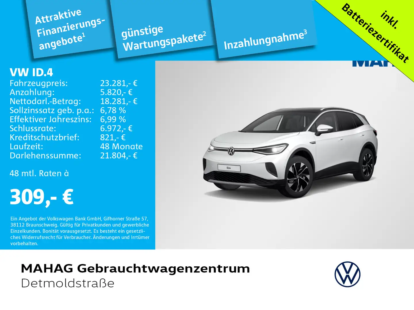 Volkswagen ID.4 Pro Performance CCS AHK Navi LED Kamera Alu Bianco - 1