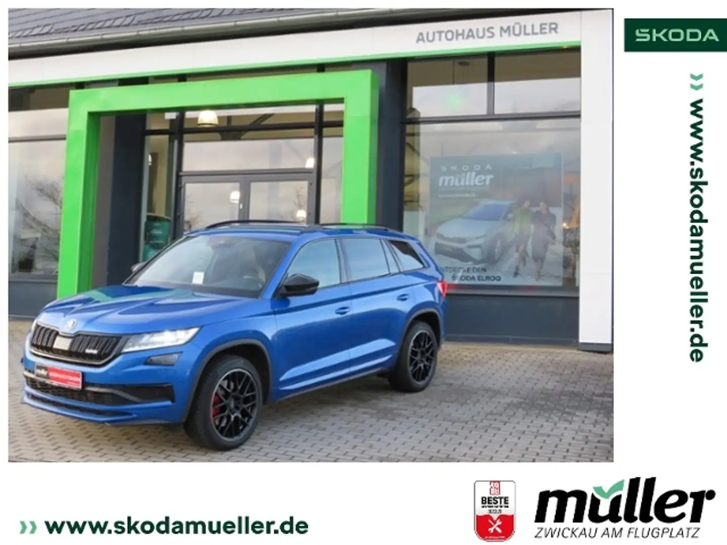Skoda Kodiaq RS 4x4 2.0TDI 176kW  360° el. HK SHZ+ Синій - 1