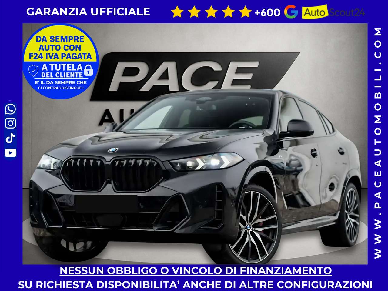 BMW X6 30D BLACK PACK M-SPORT MSPORT PRO TETTO PELLE 22"