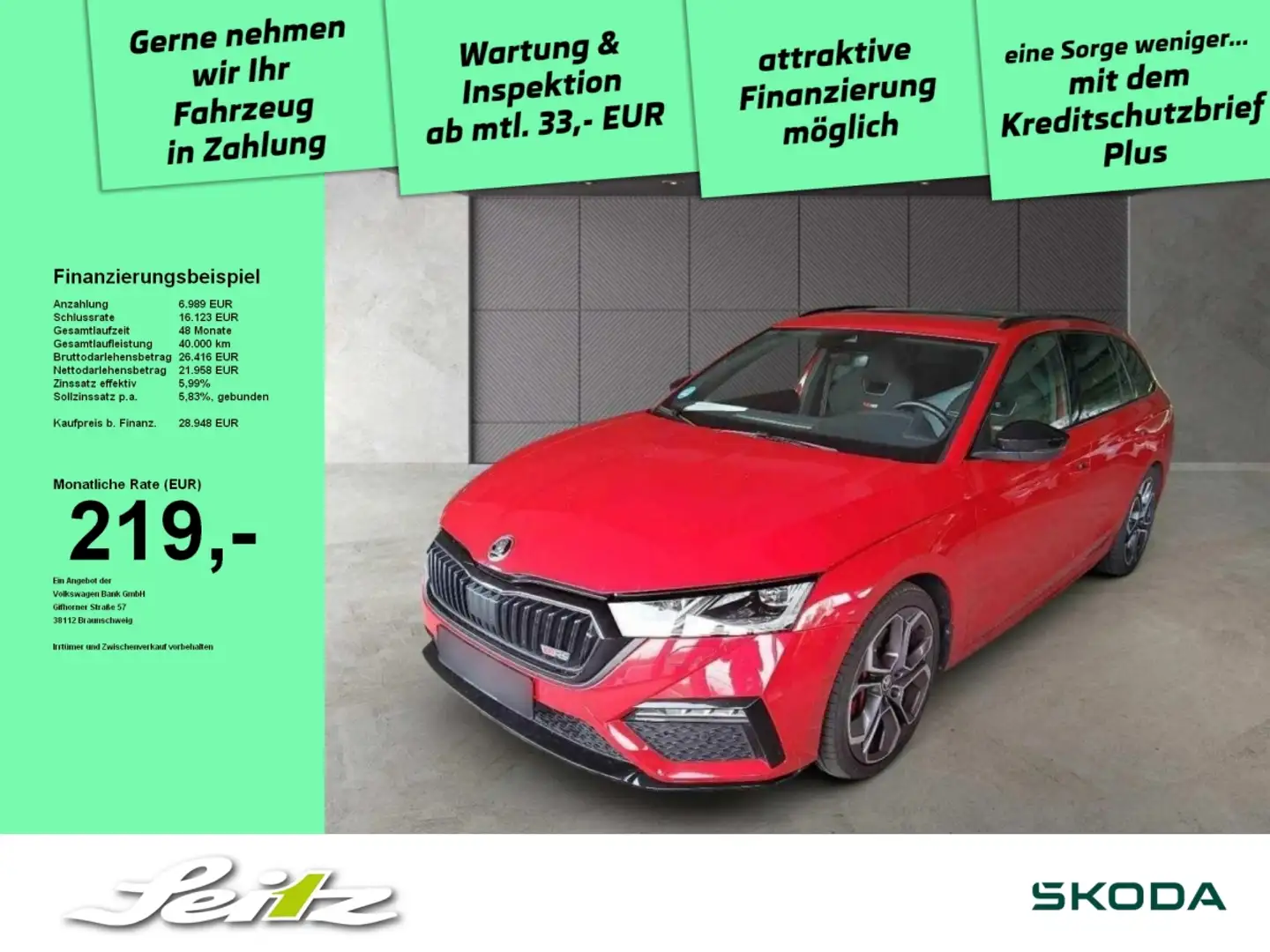 Skoda Octavia Combi 2.0 TSI RS *AHK*PANO*MATRIX*KAMERA* Rood - 1