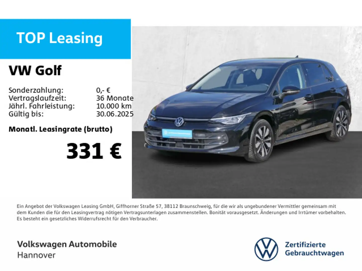 Volkswagen Golf VIII 2.0 TDI DSG Goal Navi AHK LED DigCockp Schwarz - 1