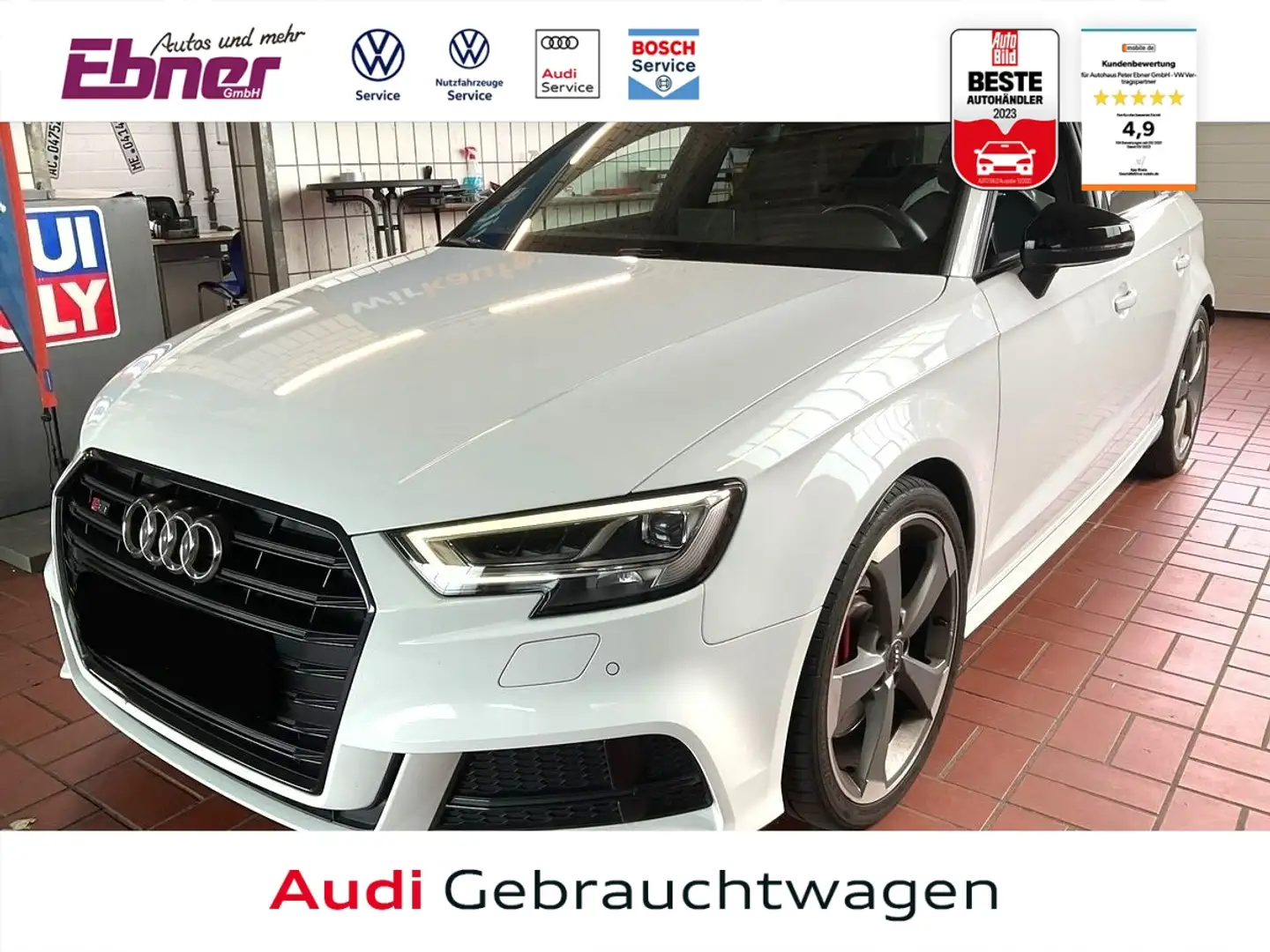 Audi S3 Sportback 310PS QUATTRO SCHALTER! 1.HAND B&O+MATRI Weiß - 1