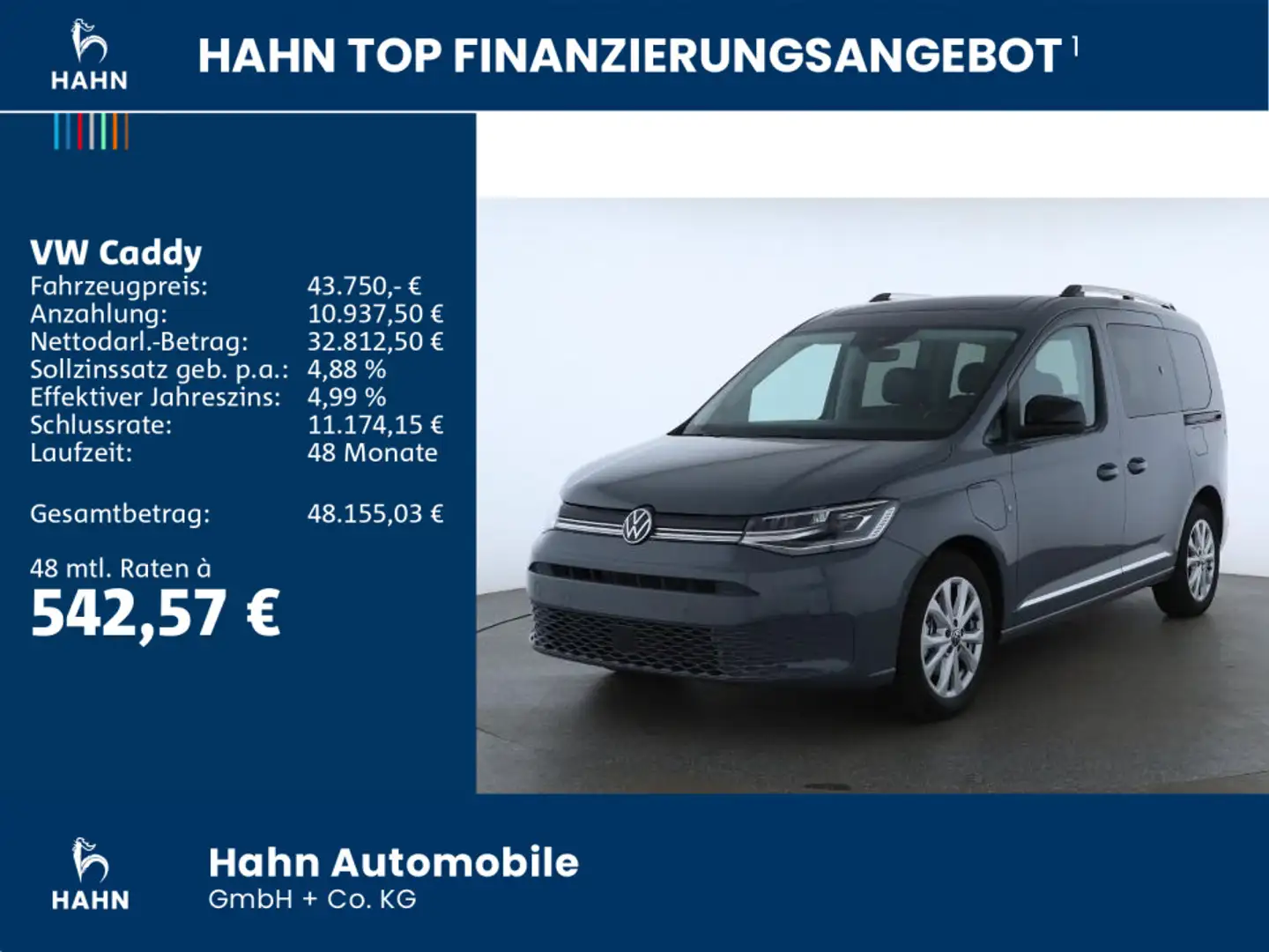 Volkswagen Caddy Style 1,5TSI eHybrid 85kW NAVI PANO AHK TR Grau - 2
