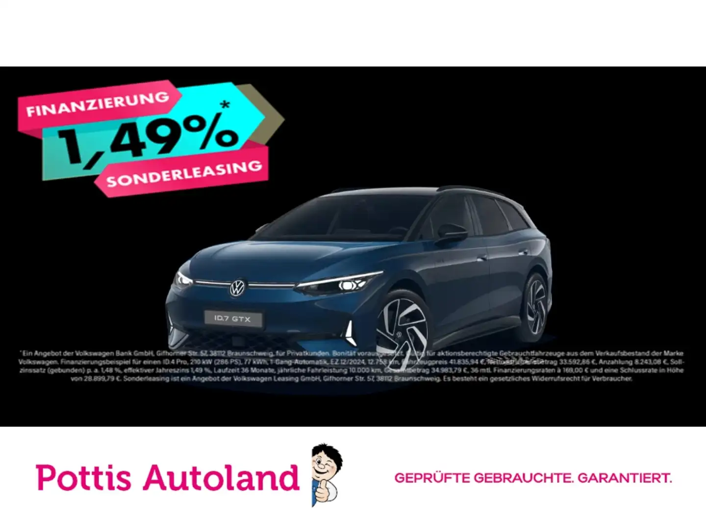 Volkswagen ID.7 Tourer 4M GTX AHK IQ.LIGHT NAVI ACC Blau - 1