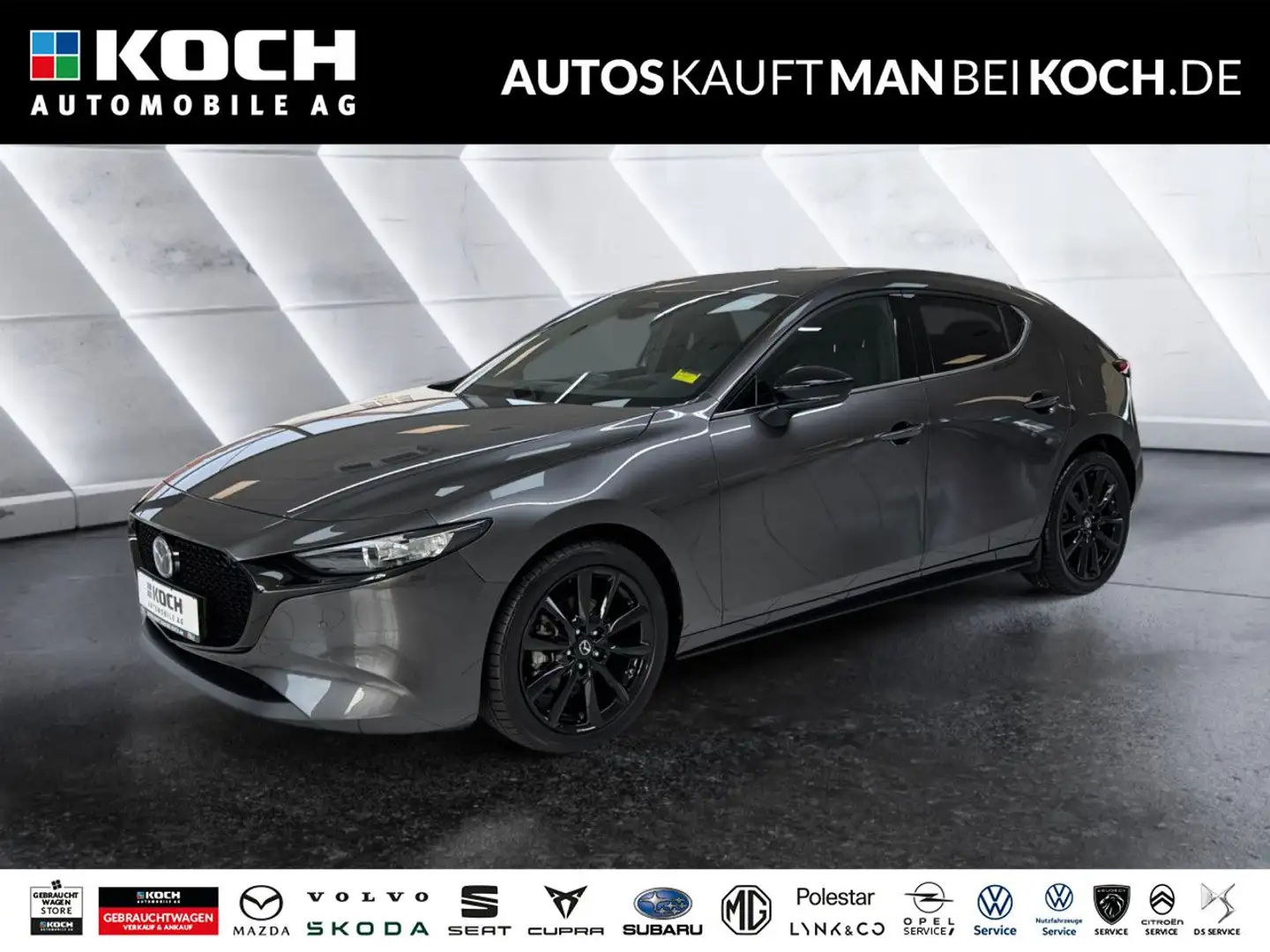 Mazda 3 2,5l 140ps AT MHEV Homura LED NAVI R-KAM ACC PDC Grau - 1