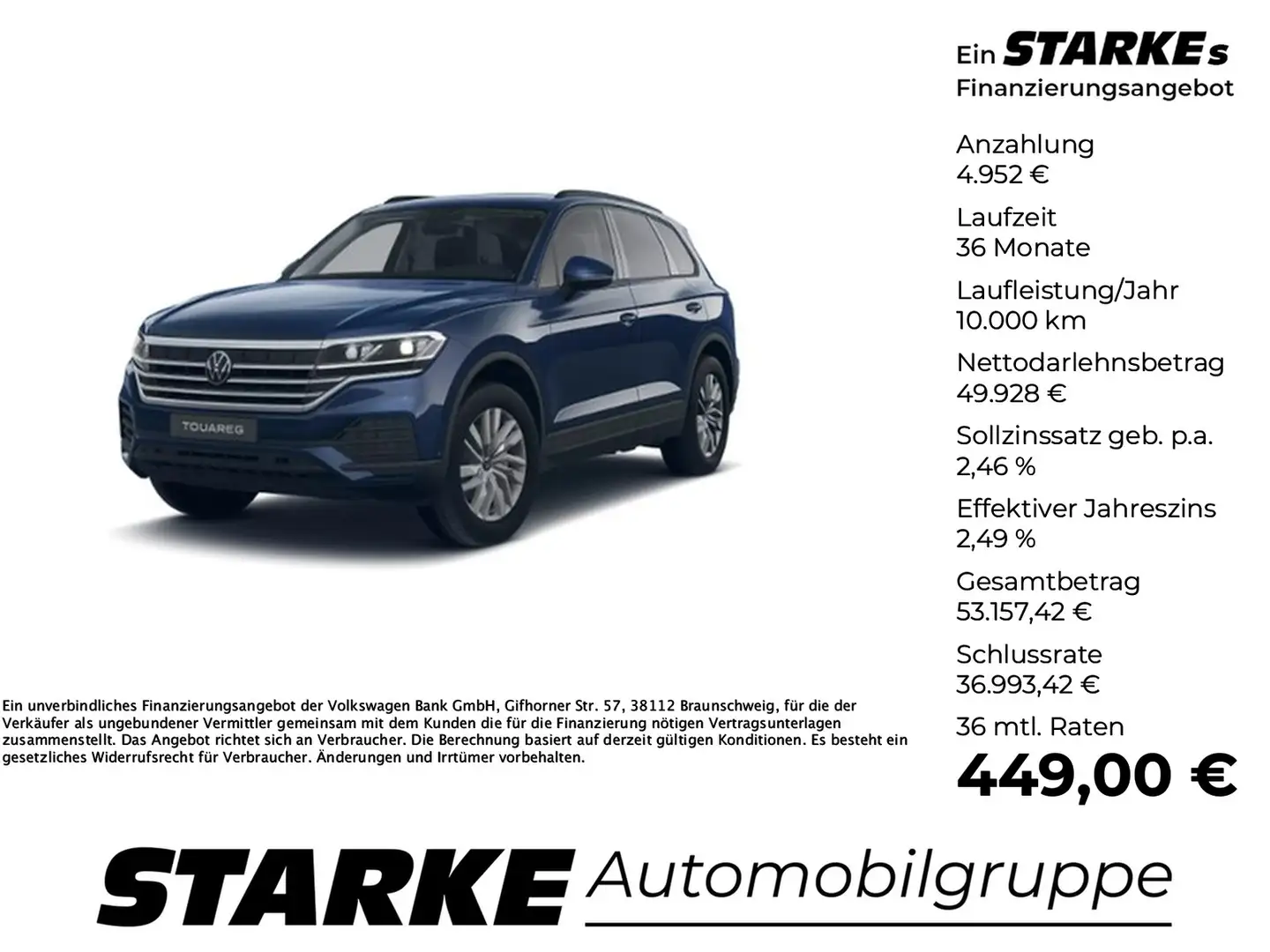 Volkswagen Touareg 3.0 TDI 4M LED AHK Navi Luft Kamera Gelb - 1