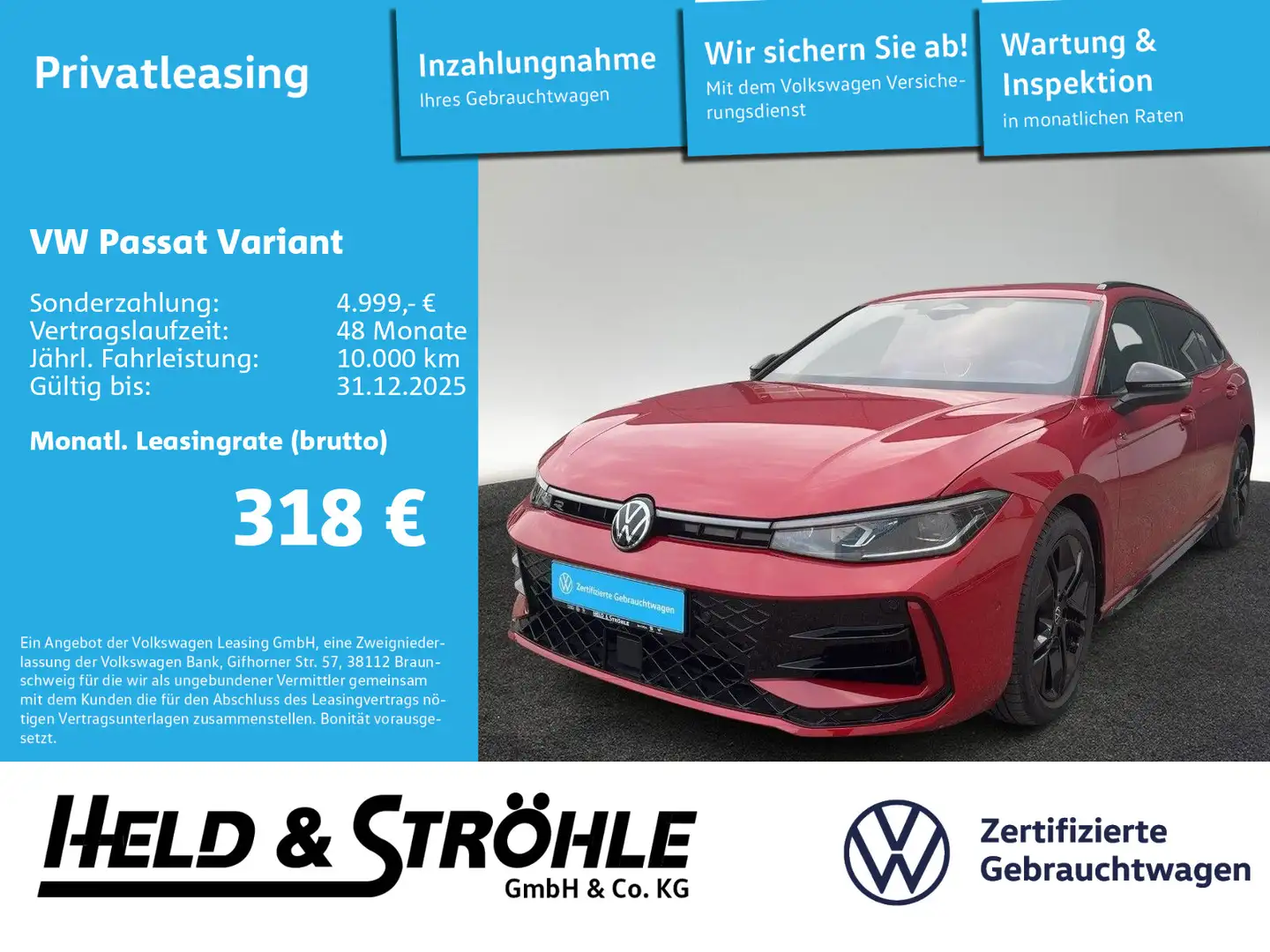 Volkswagen Passat Variant R-Line 2.0 TSI DSG 4M AHK STANDHZ Rot - 1