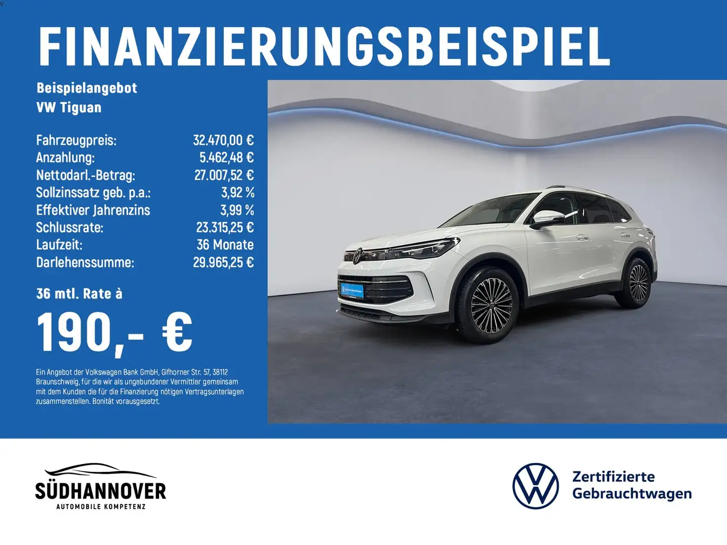 Volkswagen Tiguan Life 1.5 eTSI DSG AHK+NAVI+LED+SHZ+PDC Weiß - 2