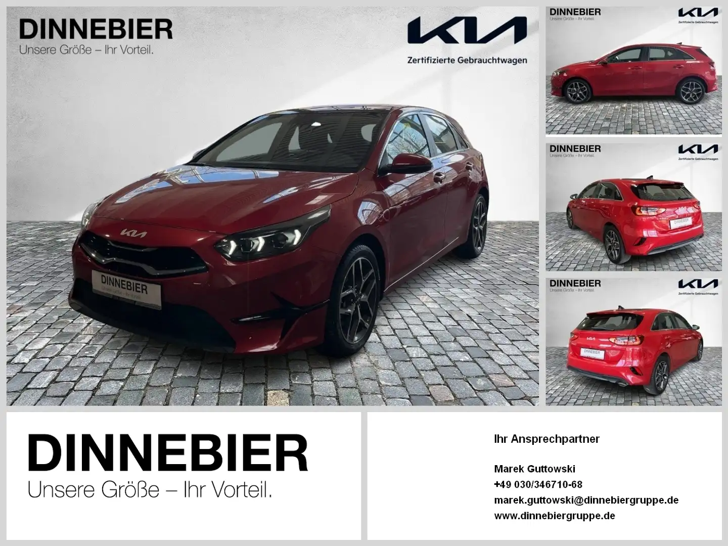 Kia Ceed / cee'd CEED 1.5T Spirit Glasdach+LED+Navi+Kamera Rood - 1