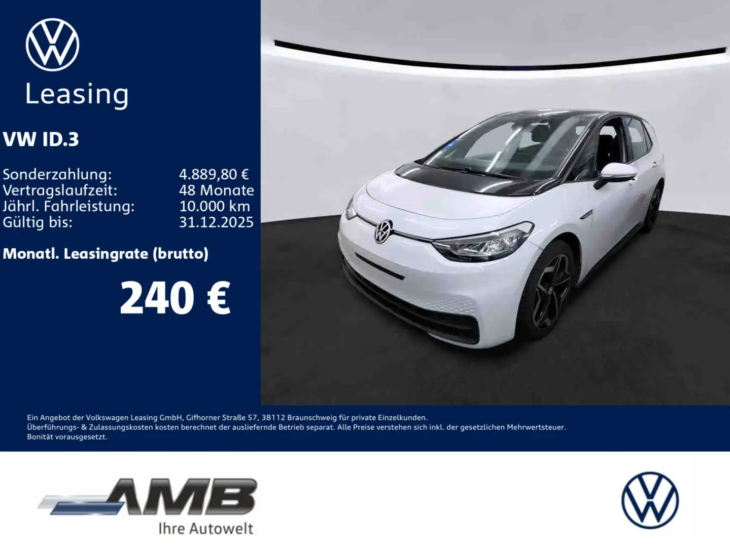 Volkswagen ID.3 Pro S 77kWh/LED/Navi/5-Sitze/19''Alu Blanc - 1