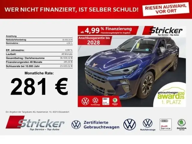 CUPRA Terramar 1.5TSI DSG 281,-ohne Anzahlung Navi Kamera