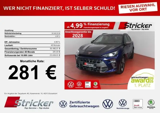 CUPRA Terramar 1.5TSI DSG 281,-ohne Anzahlung Navi Kamera