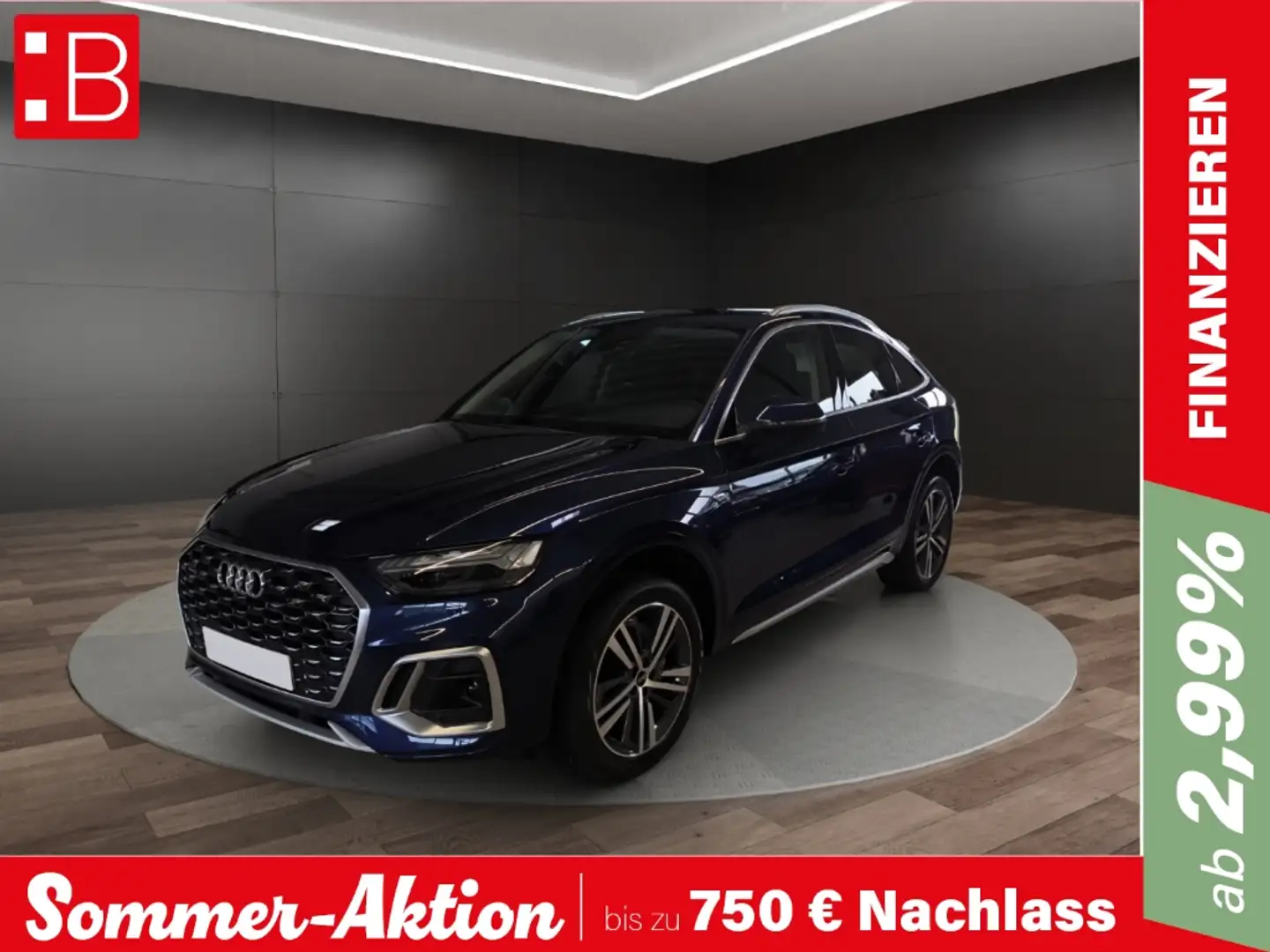 Audi Q5 Sportback 40 TDI quattro S line AHK MATRIX LED Bleu - 1