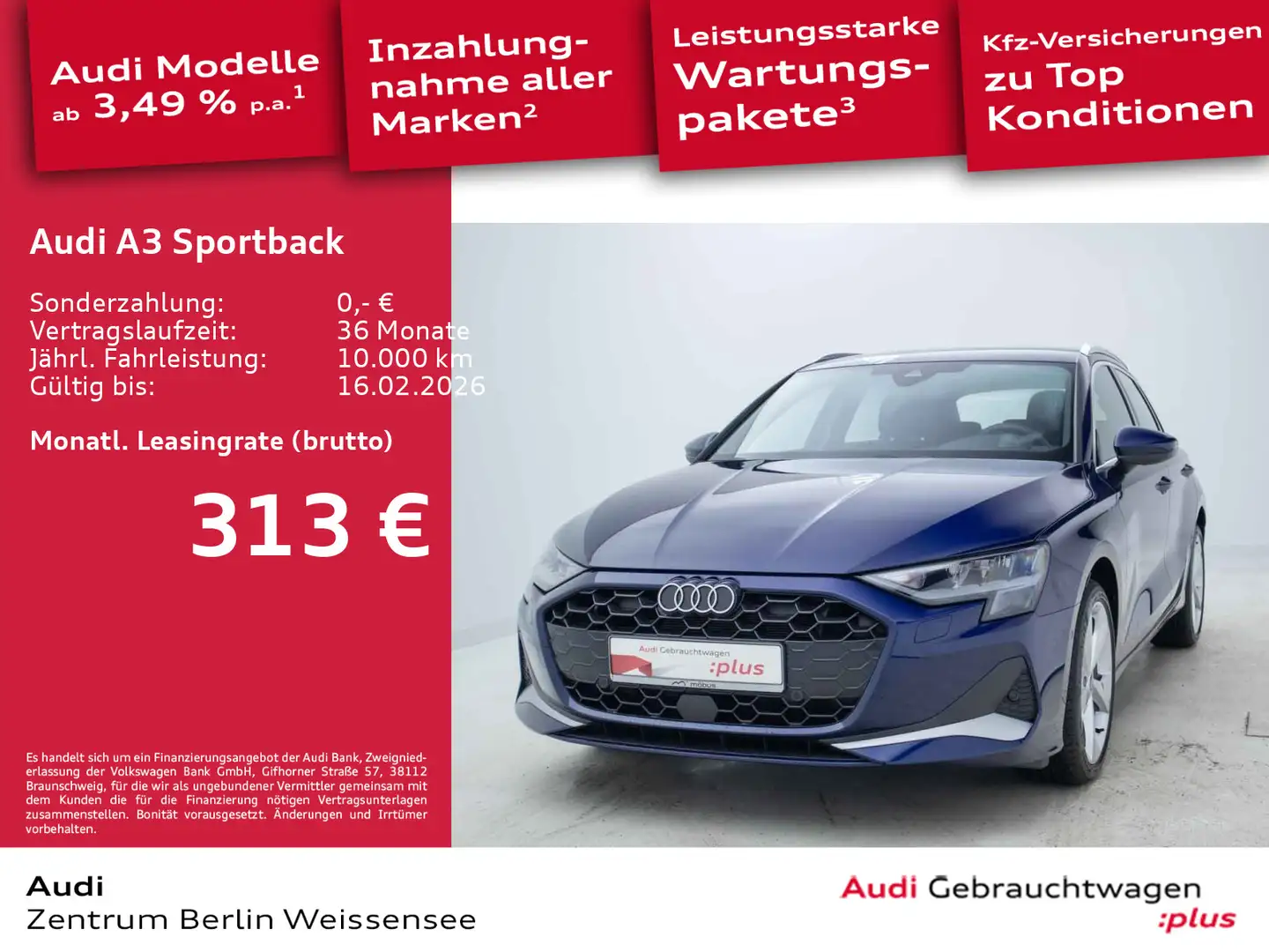 Audi A3 30 TFSI S-TRO*LED*NAV*ACC*RFK*SHZ* Blau - 1