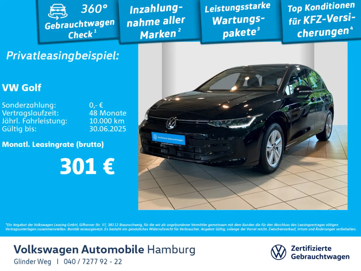 Volkswagen Golf VIII 1.5 TSI Life Navi Sitzhzg LED Zwart - 1