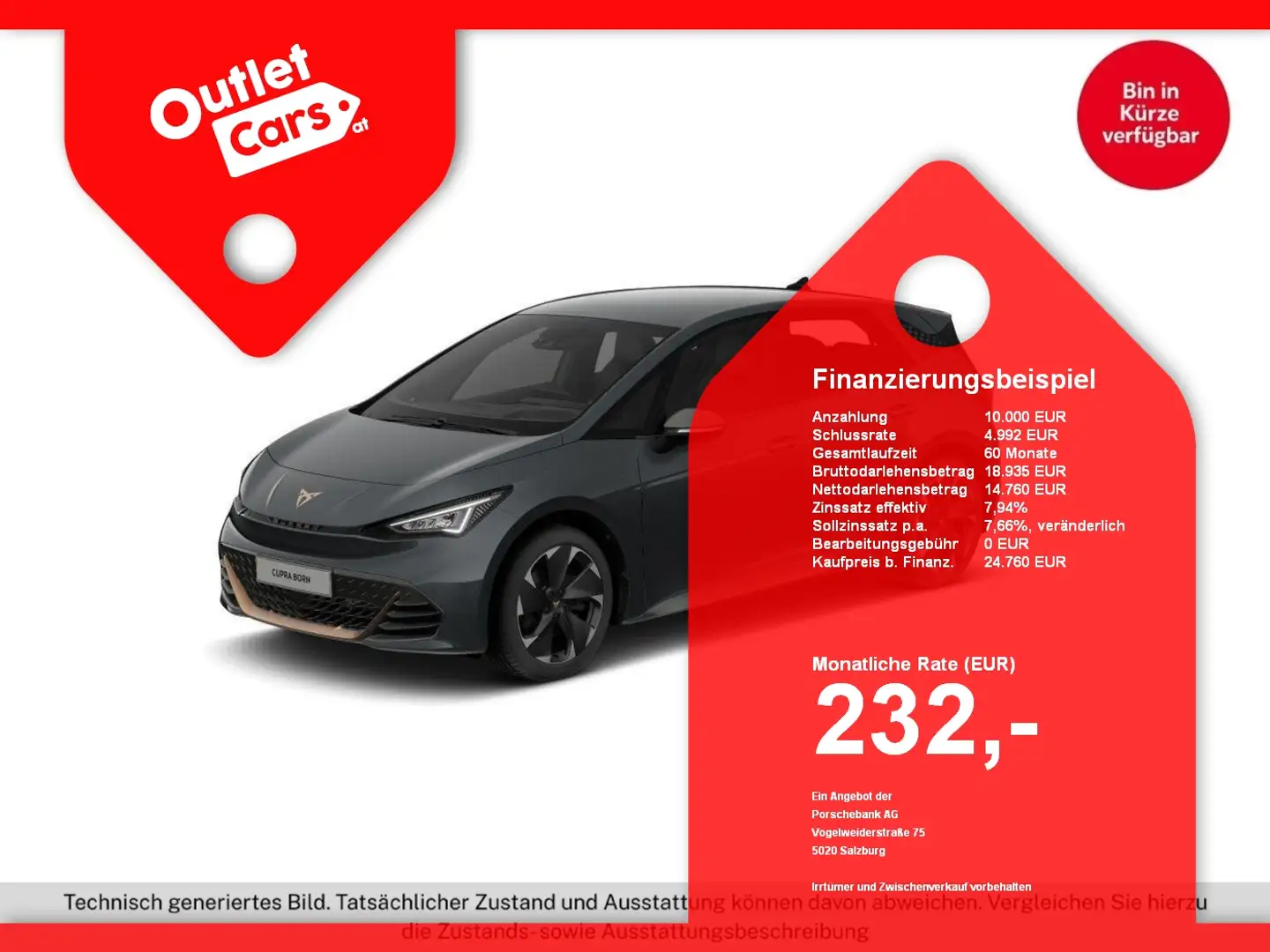 CUPRA Born 170kWh Wärmepumpe+LED+NAVI+RFK+Sportp. Grau - 1
