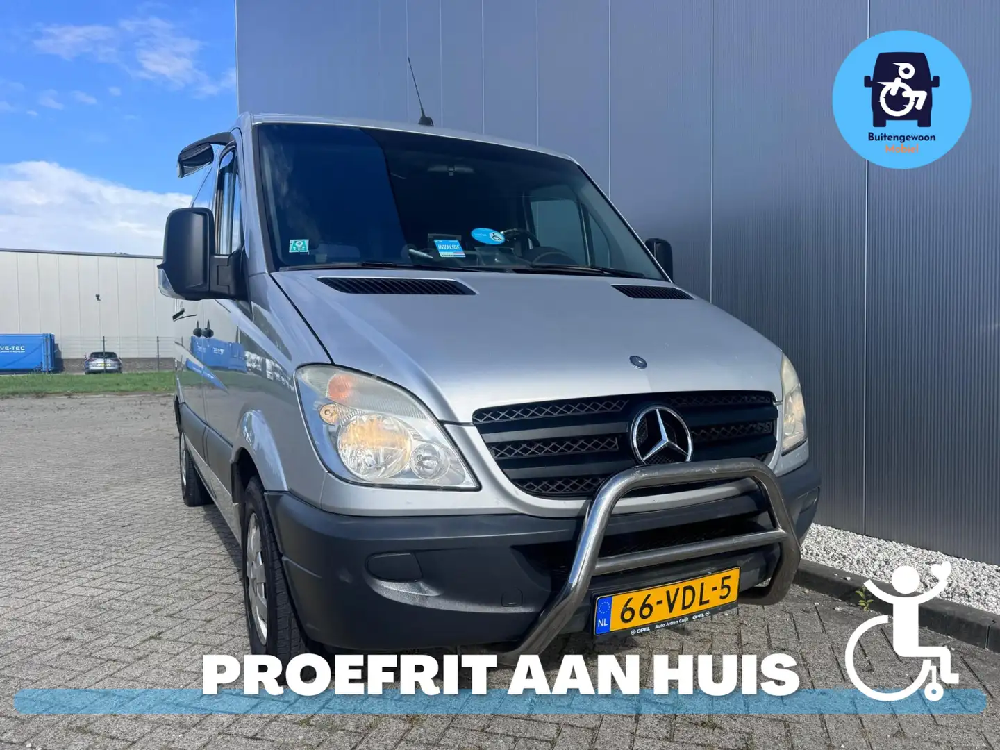 Mercedes-Benz Sprinter Zelfrijder Schuifgas DAHL Rolstoelbus Lift Argent - 1