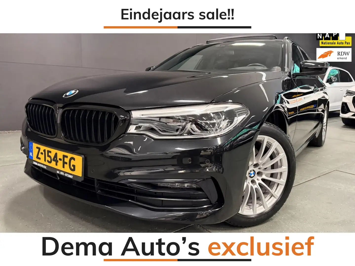 BMW 520 5-serie Touring 520i High Executive PANO/LEDER/H-U Zwart - 1