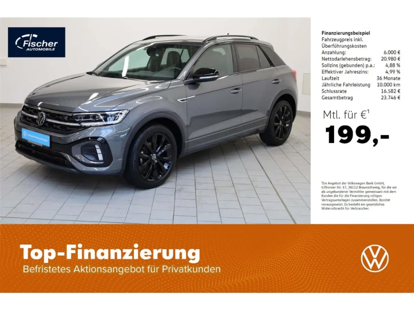Volkswagen T-Roc 1.5 TSI R-Line 6-Gg. AHK/Matrix/RFK/SH Grau - 1