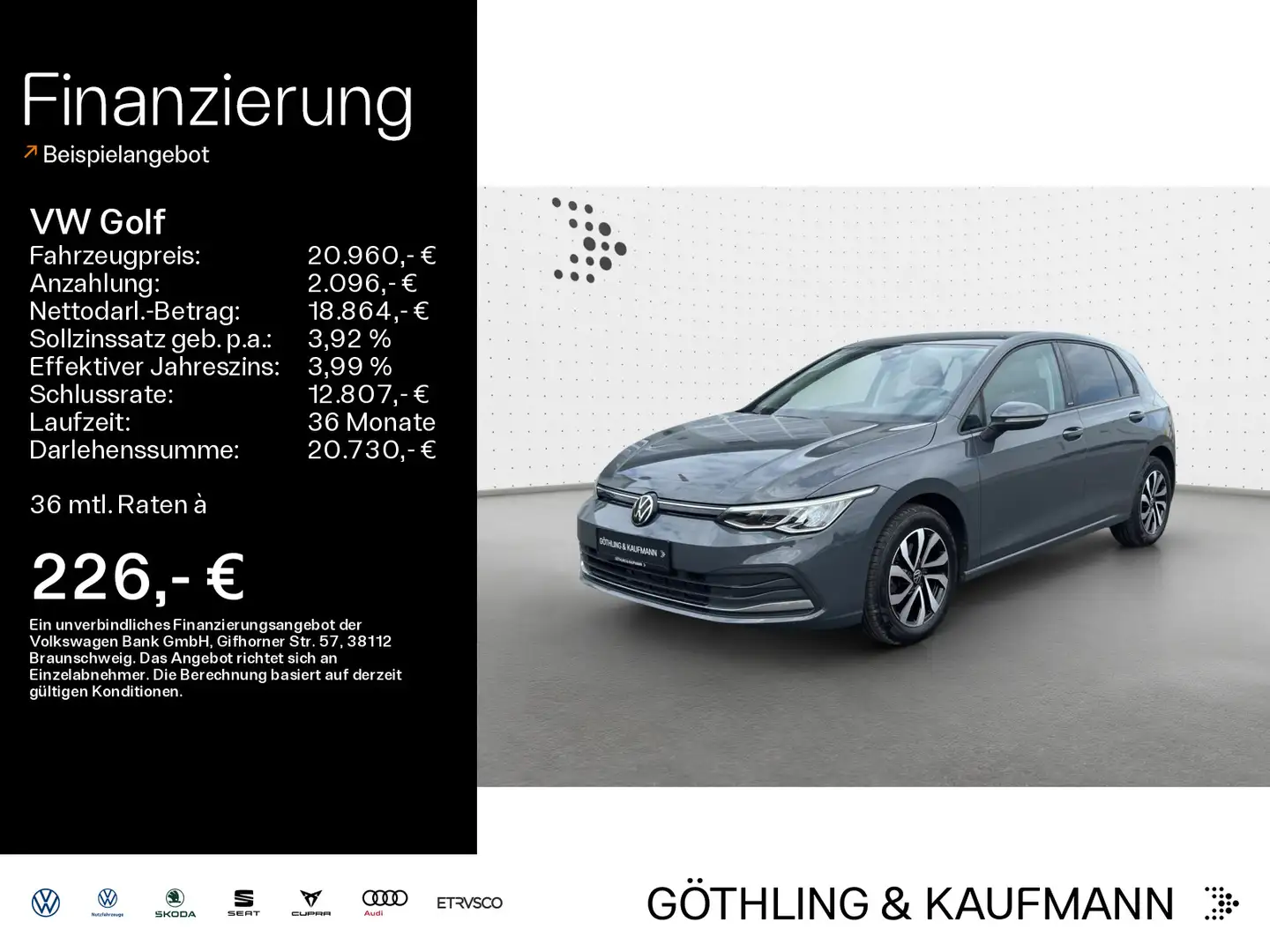 Volkswagen Golf Active 2.0 TDI 85kW*AHK*STDHZG*NAVI*IQ-Driv Grijs - 1