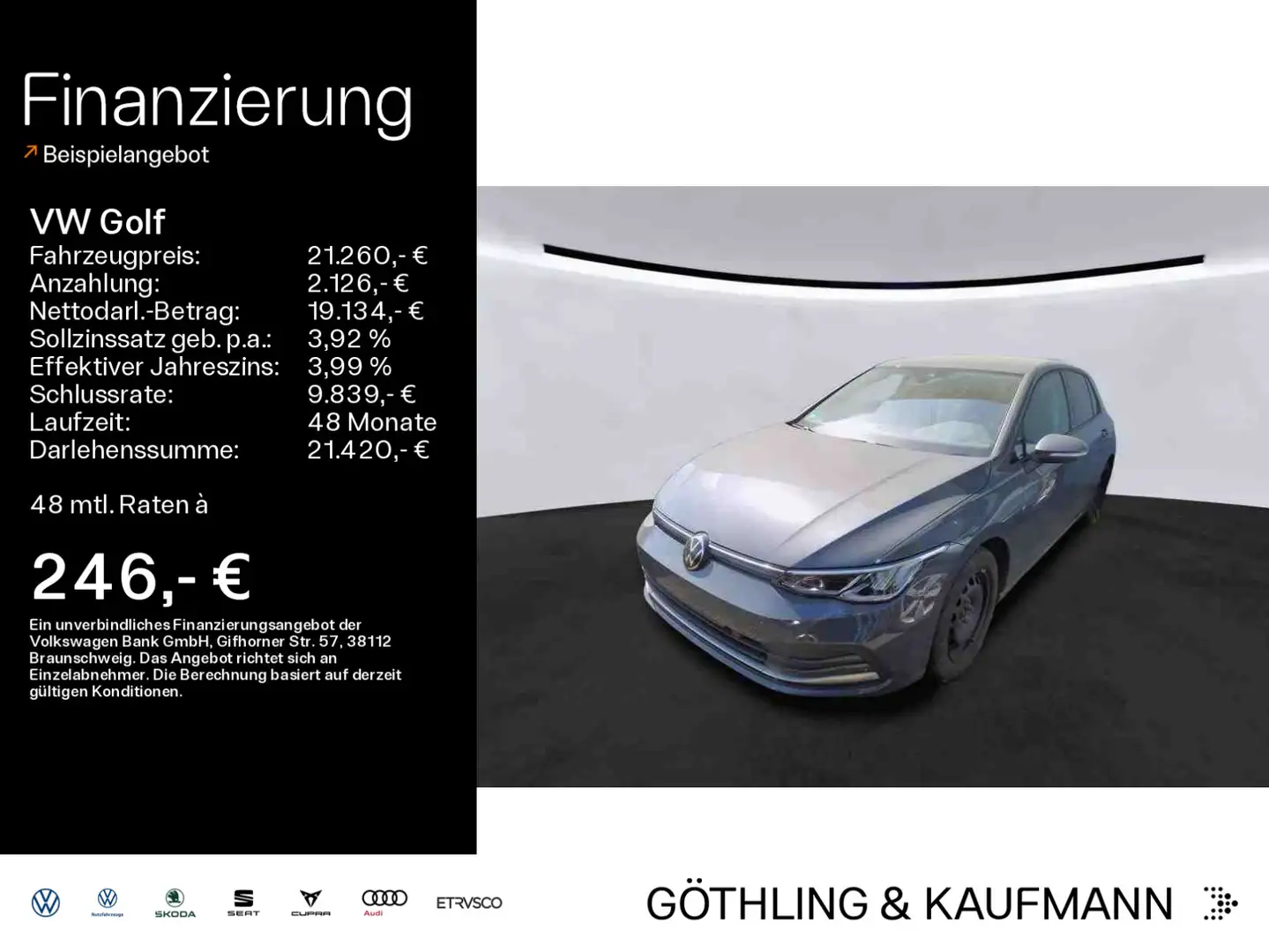 Volkswagen Golf Active 2.0 TDI 85kW*AHK*STDHZG*NAVI*IQ-Driv Grau - 1